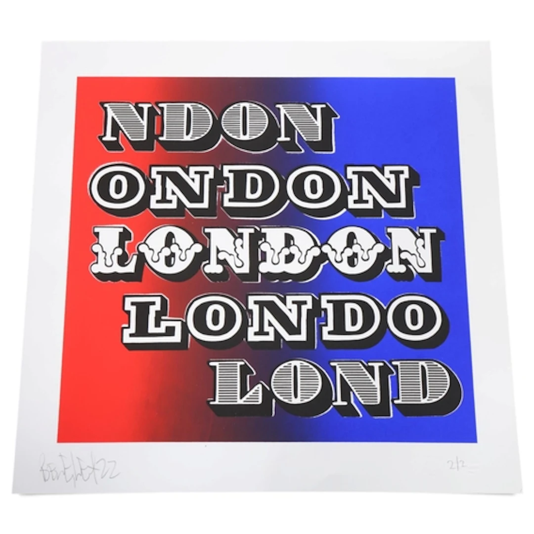 BEN EINE, "London" print in red and blue, siged and numbered...