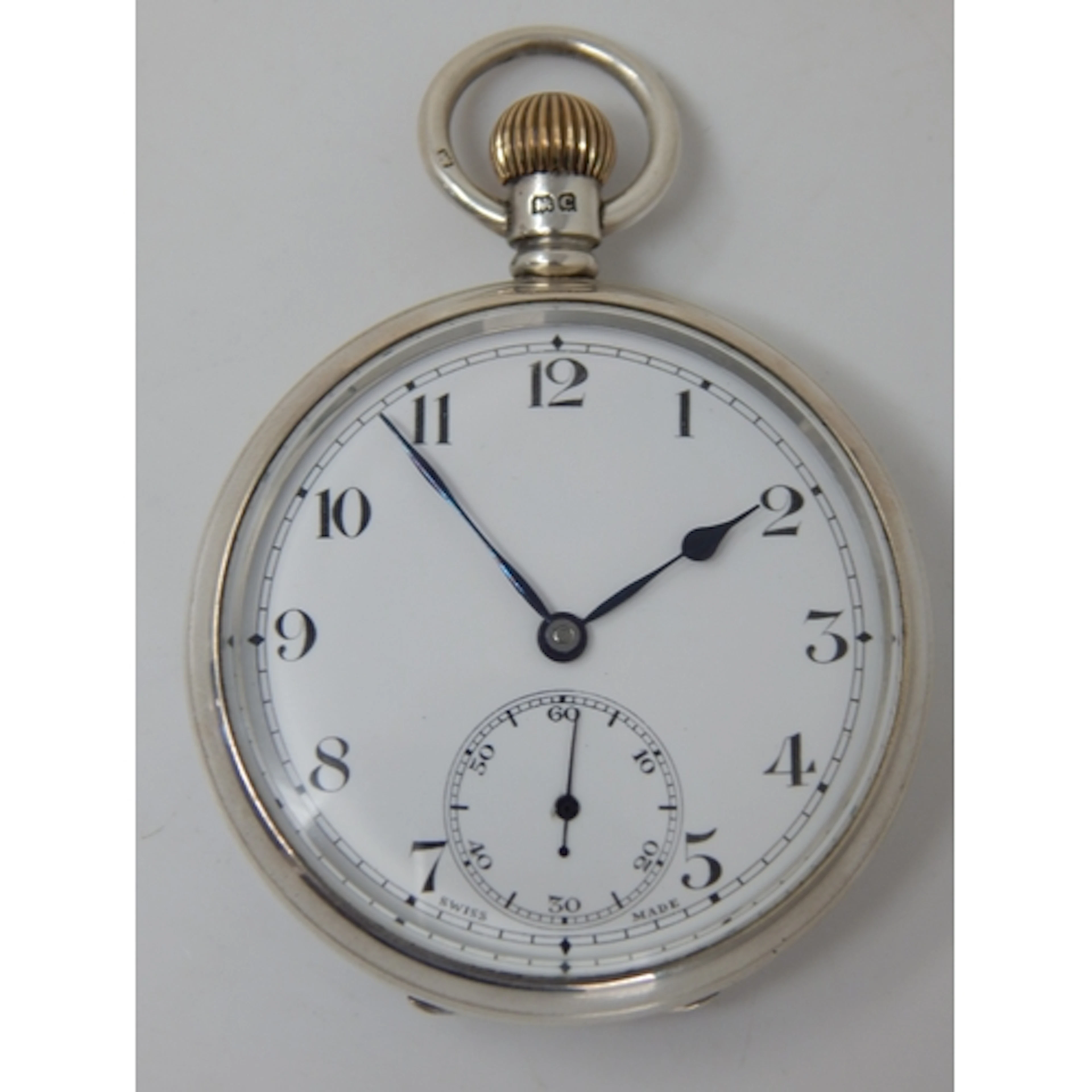 Edwardian Gentleman's Silver Open Face, Top Wind Pocket Watc...