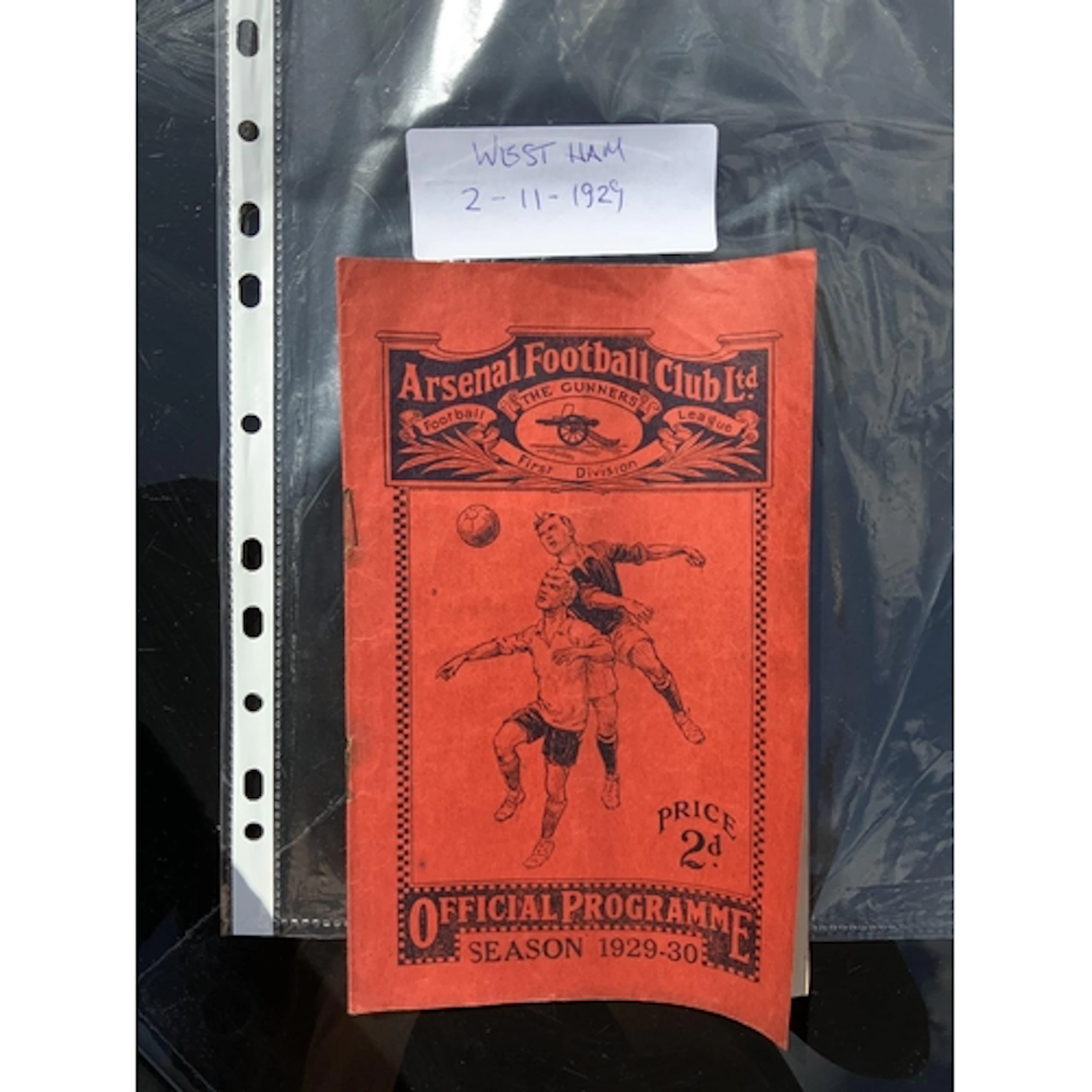 1929 - 1930 Arsenal v West Ham Football Programme: Good cond...