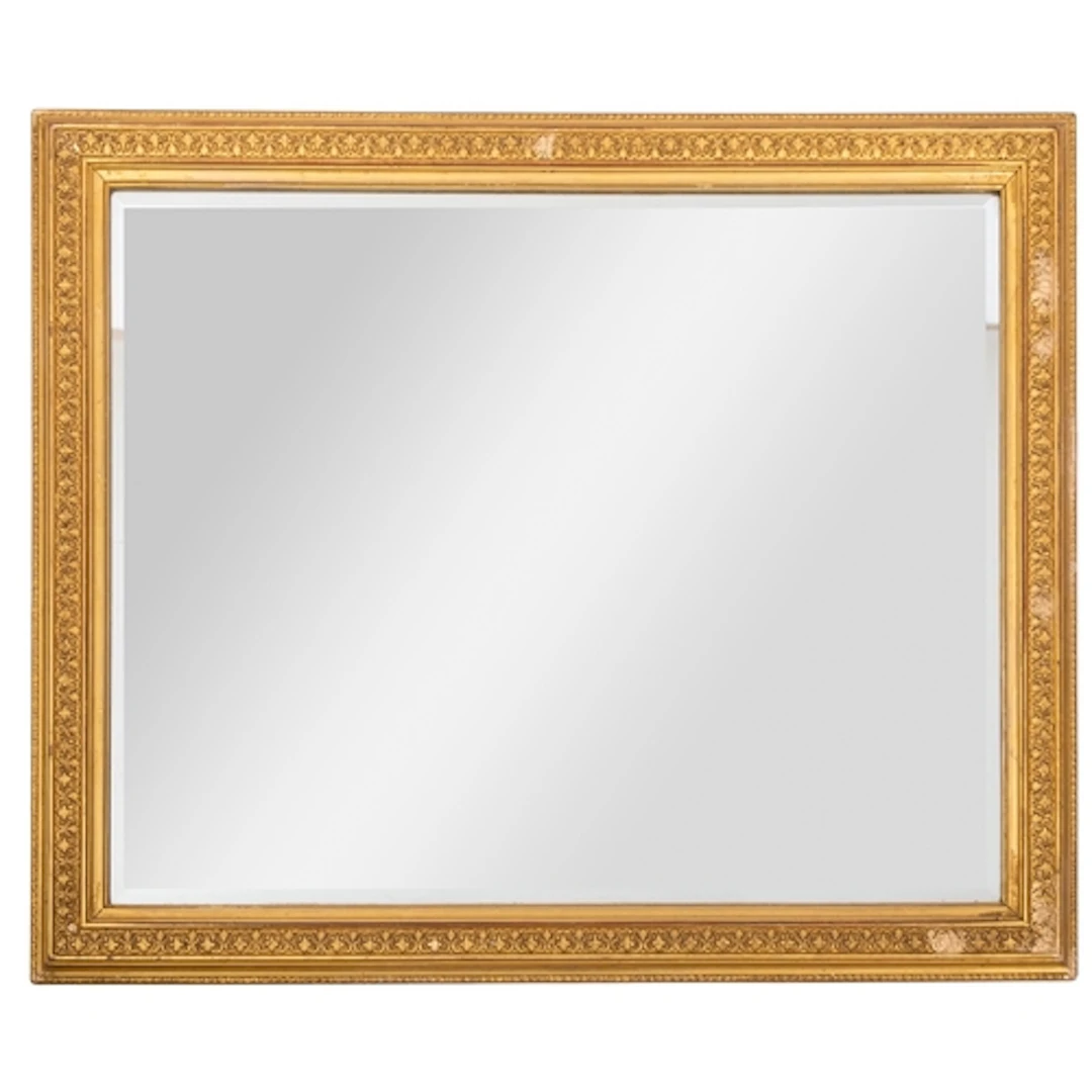 A pair of gilt composition framed rectangular wall mirrors, ...