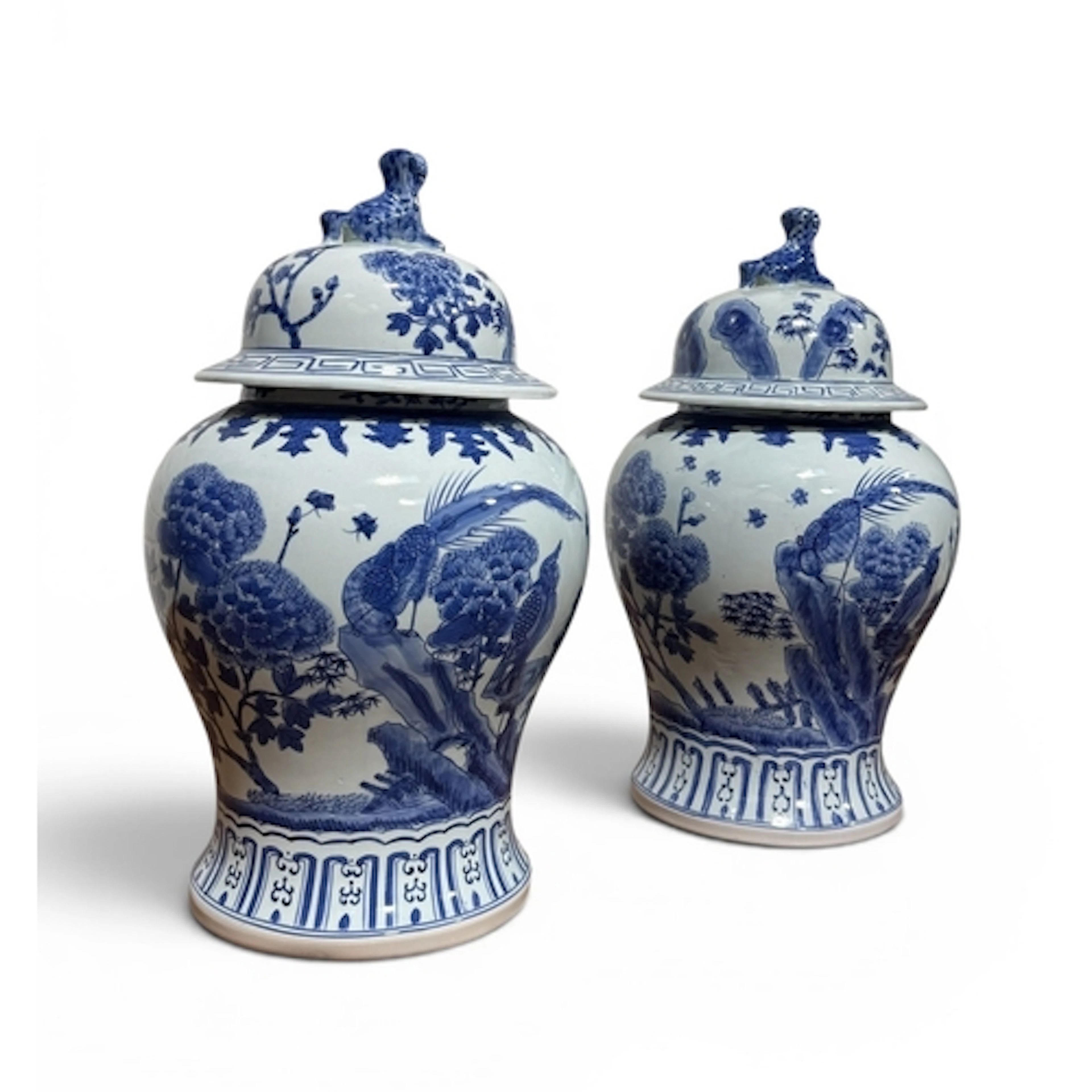A PAIR OF LARGE CHINESE PORCELAIN JARS WITH COVERS By Altfie...