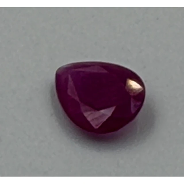 A pear shape Burmese ruby. 1.01 carats Clarity SI with suppo...