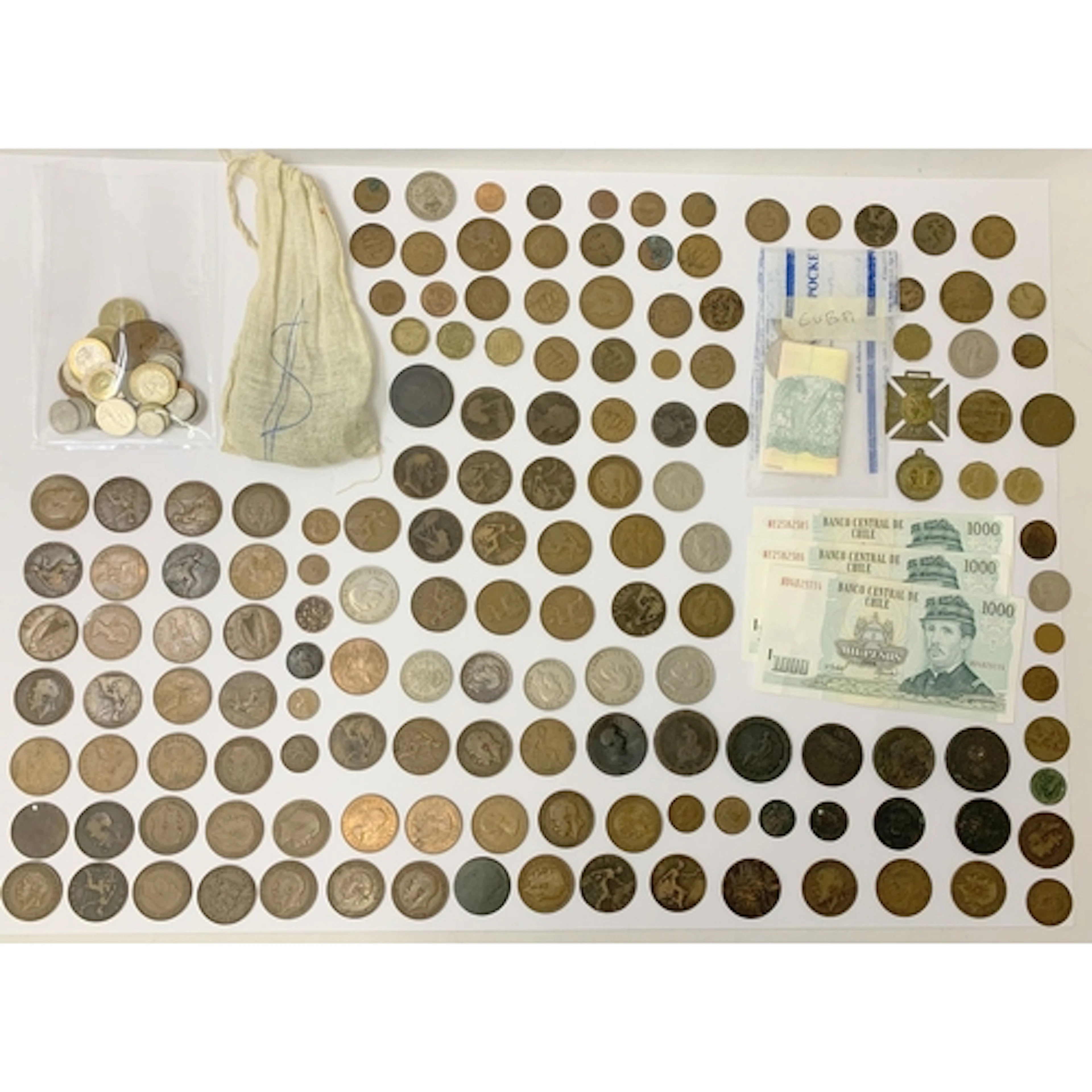 Quantity C18th Georgian Copper Coins, C19th/C20th copper pen...