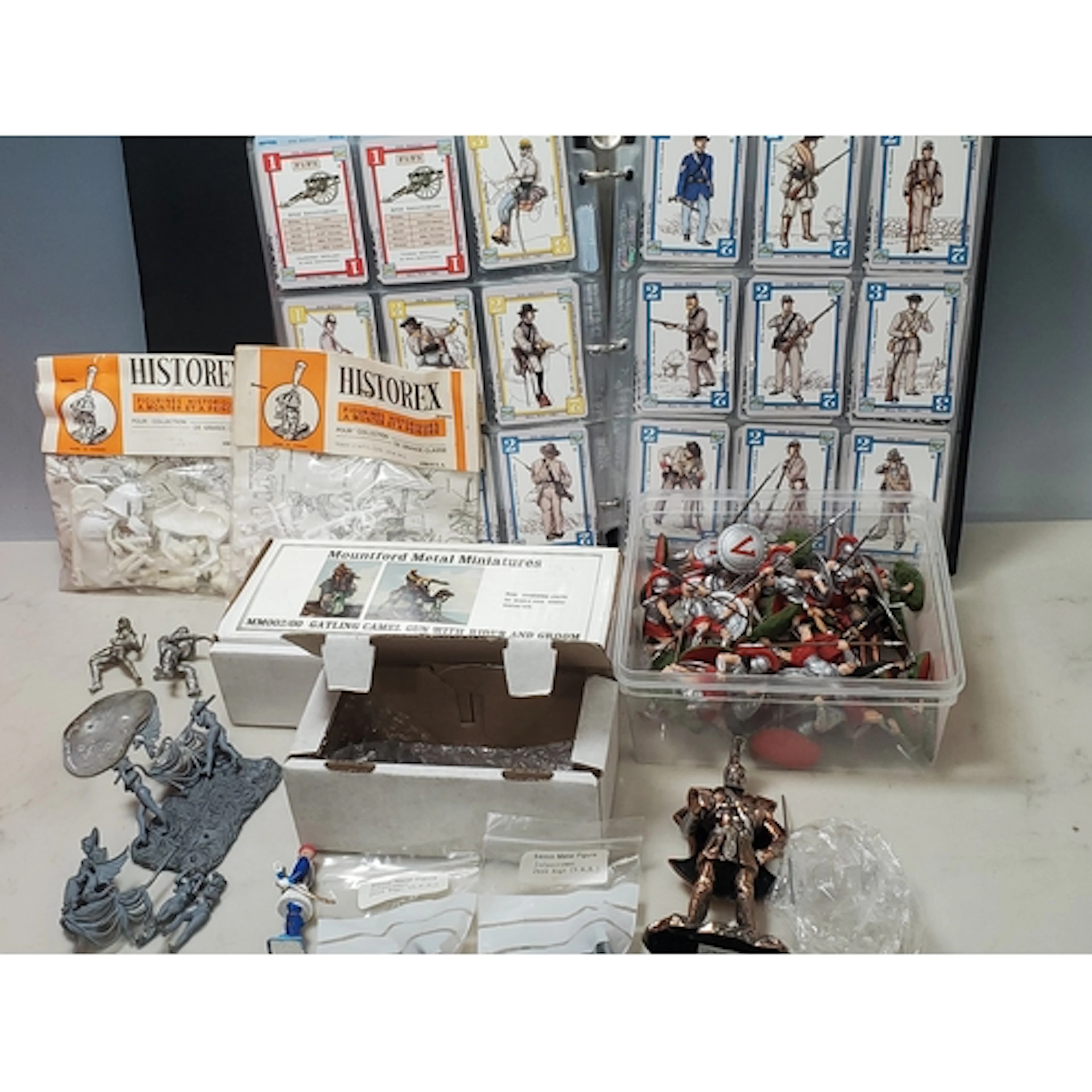 A box containing various Military Figures including boxed Mo...