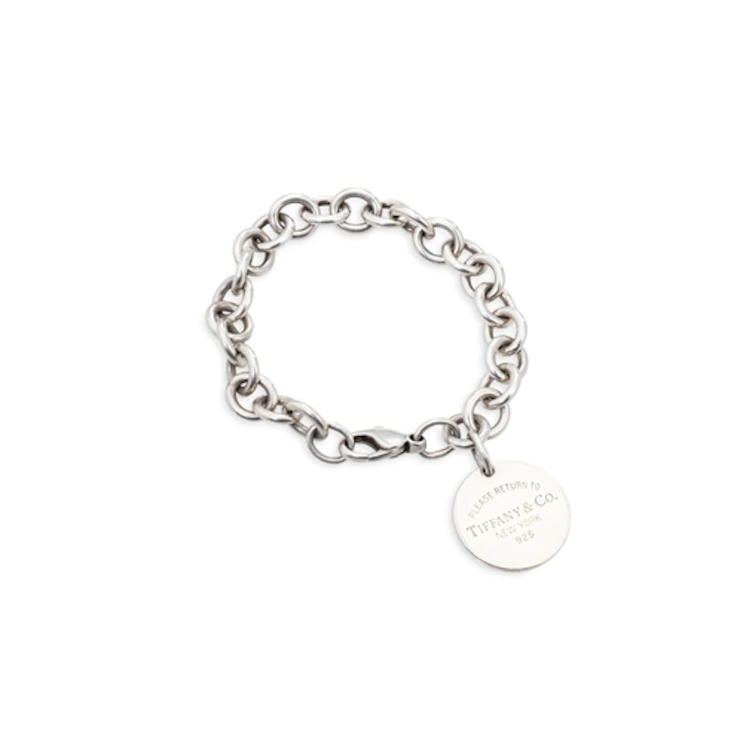 A STERLING SIVLER (.925) OPEN LINK BRACELET, with circular '...