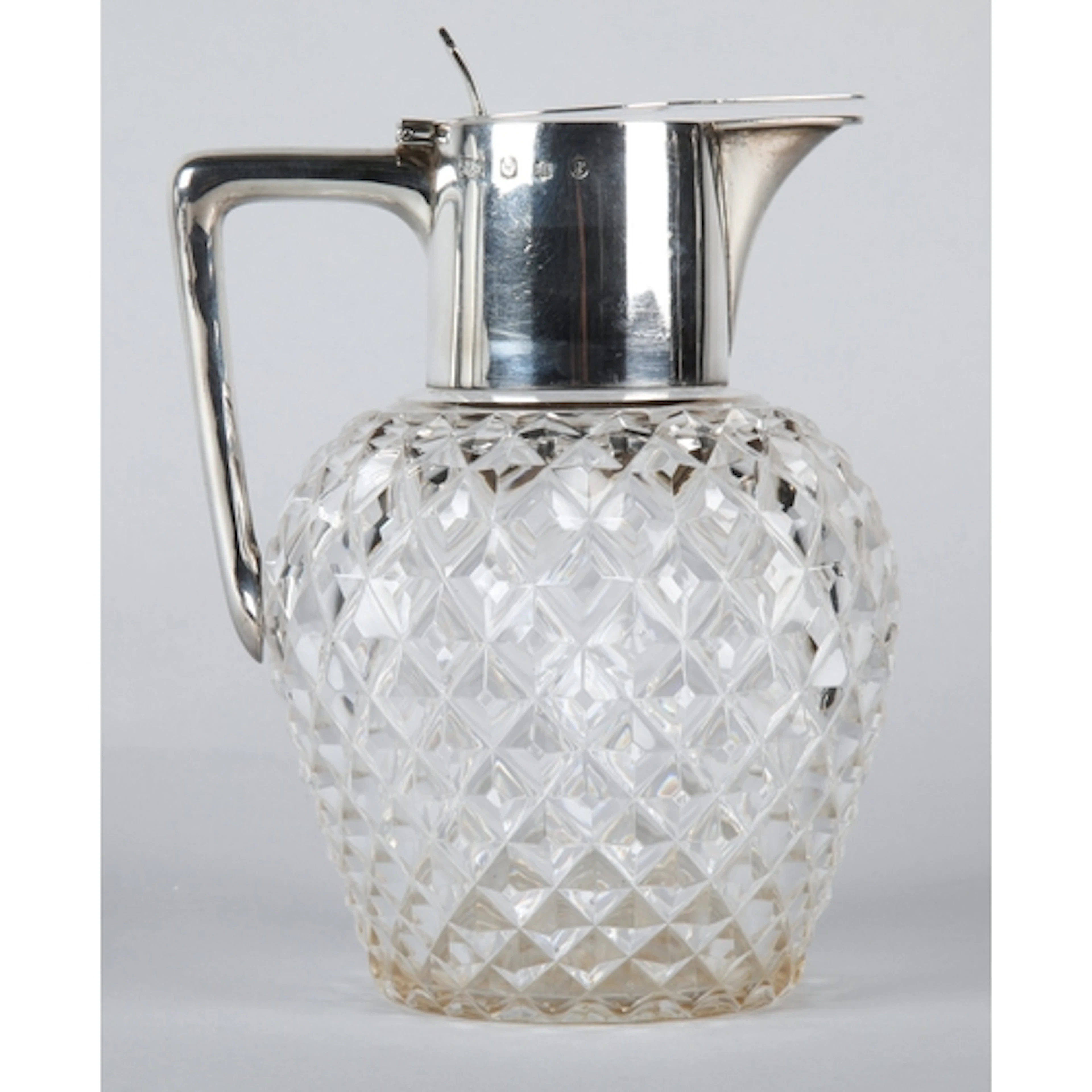 Scottish 19th century silver and cut glass claret jug in the...