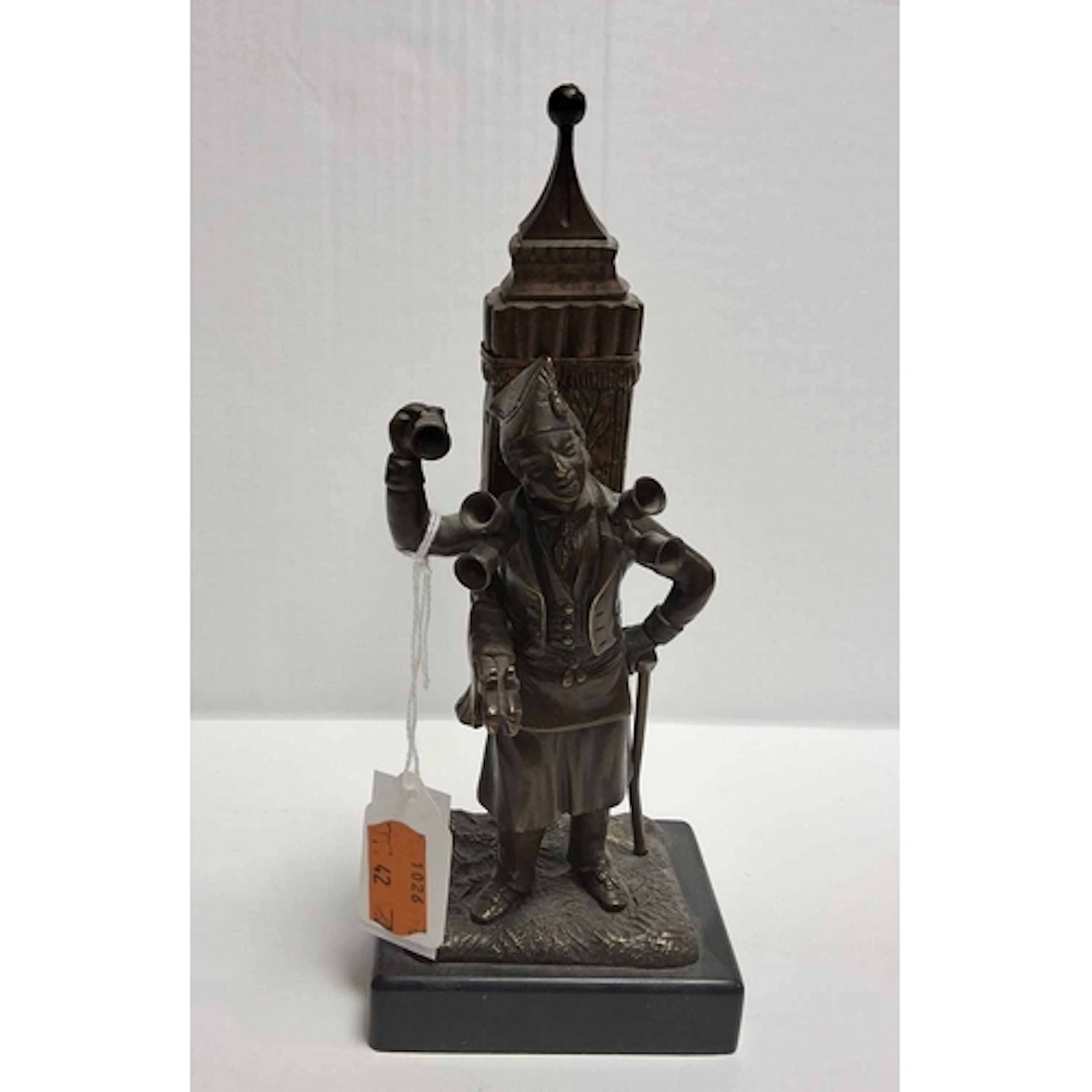 A 19TH CENTURY FRENCH GILT AND PATINATED BRONZE PEDLAR VESTA...