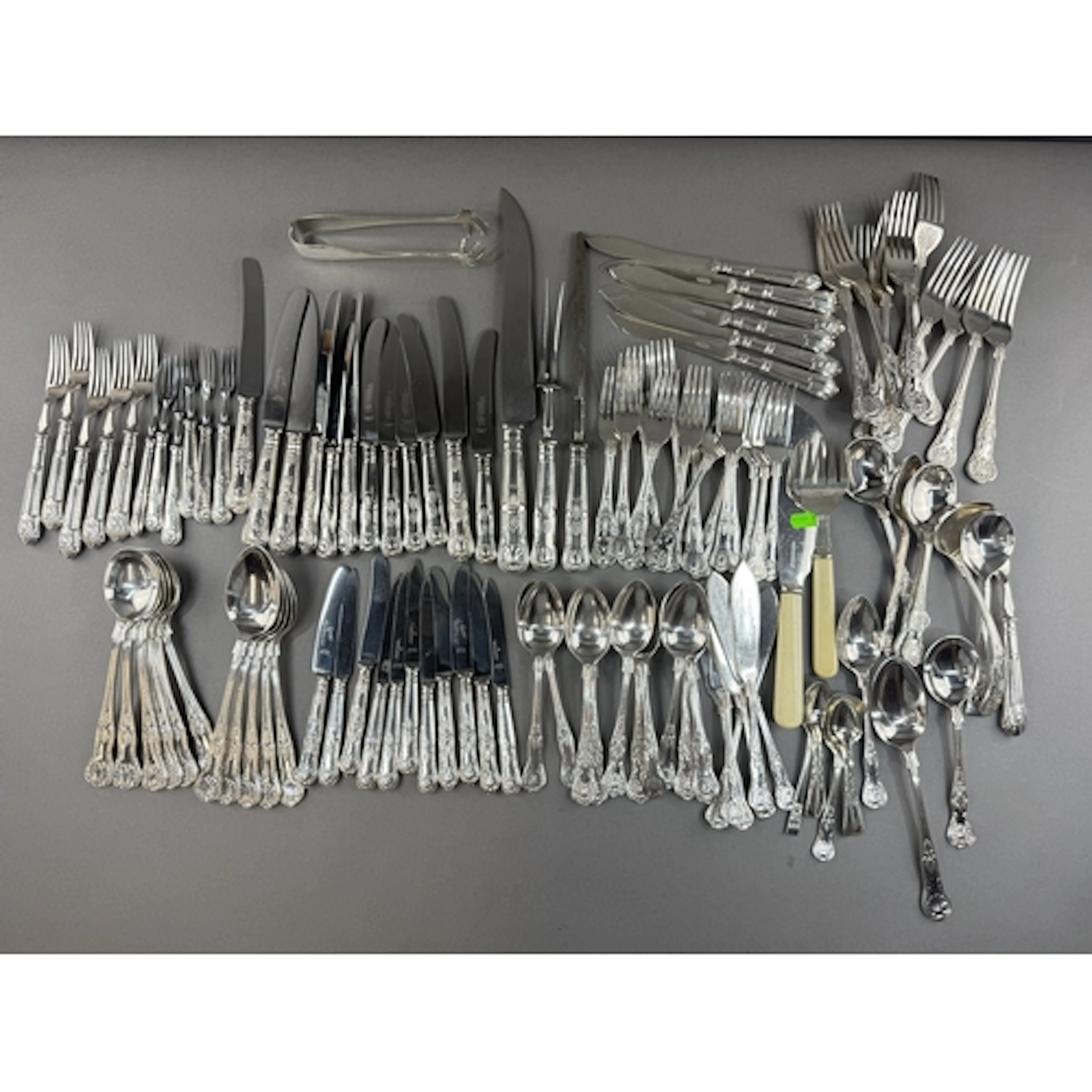 Silver Plate: an extensive part set of Kings pattern cutlery...