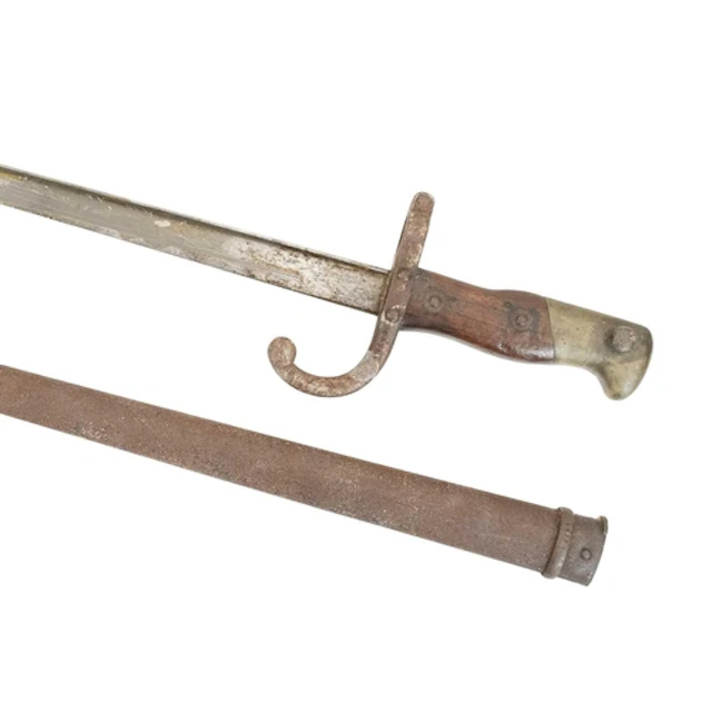 A French model 1874 Gras bayonet. The 52cm single edged blad...