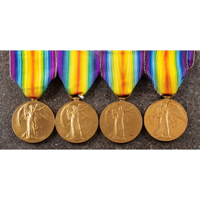 Four George V Victory Medals 'Mid K J Thouless RNVR' '2913...