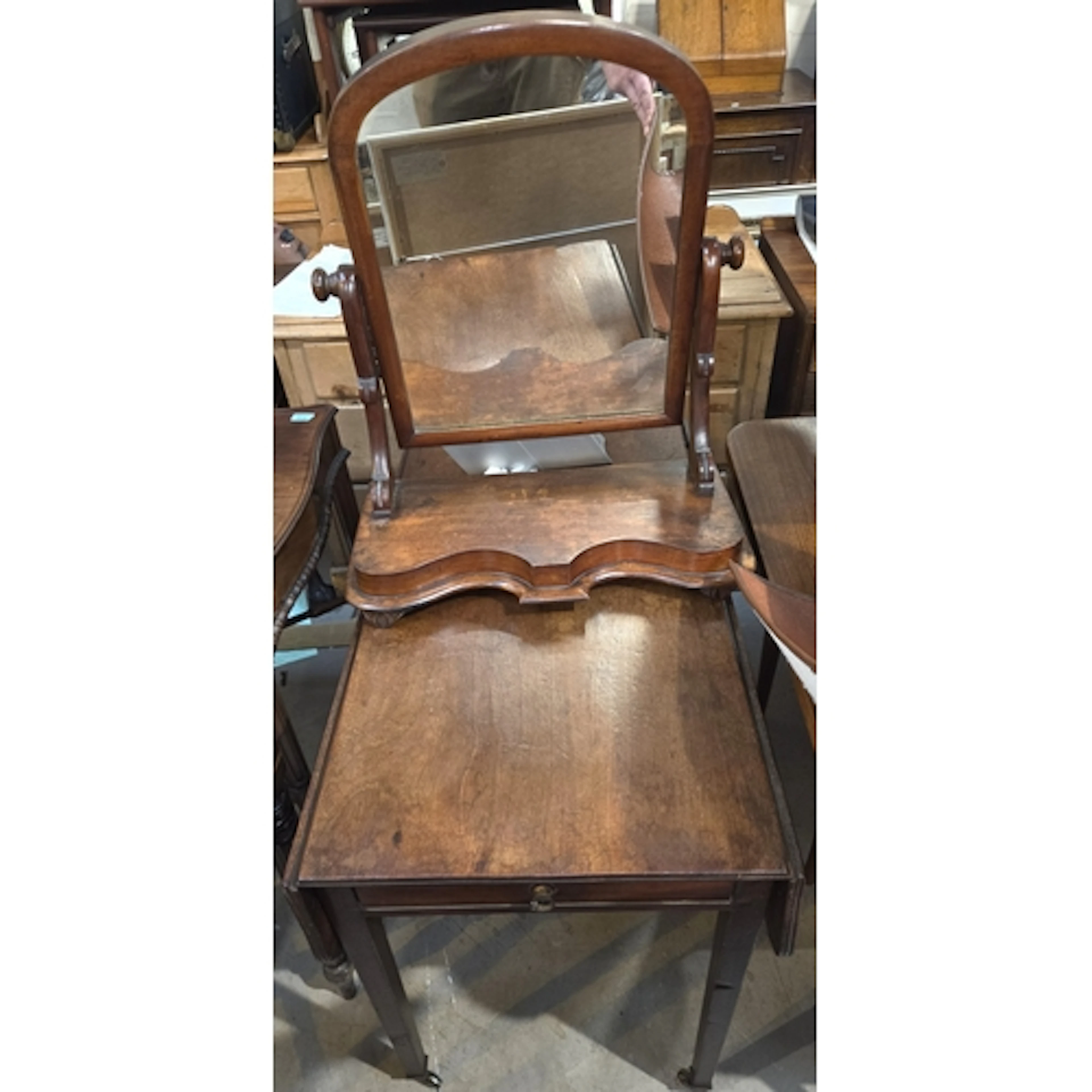A George III mahogany Pembroke table and a 19th century vani...