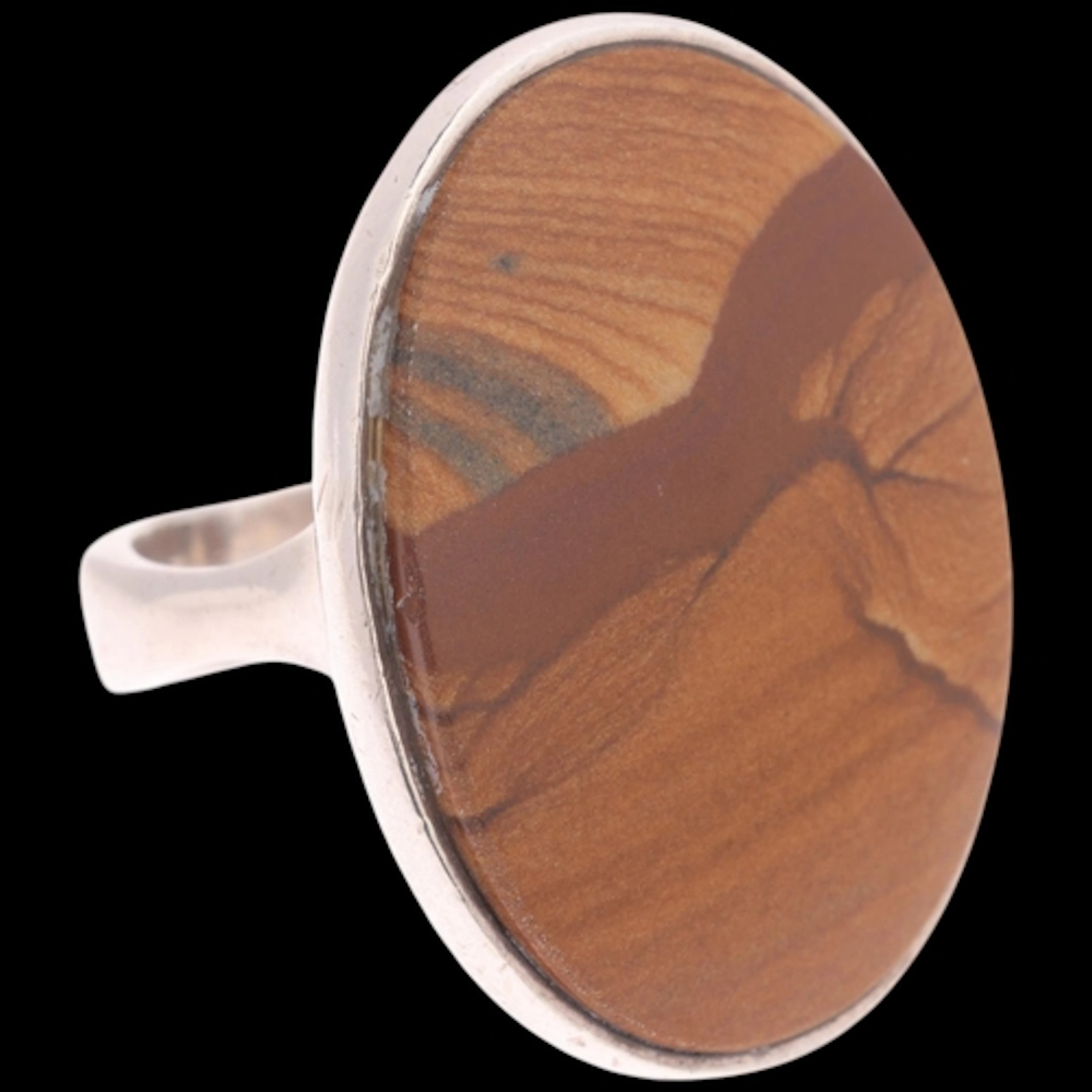 A Continental modernist sterling silver picture Jasper panel...