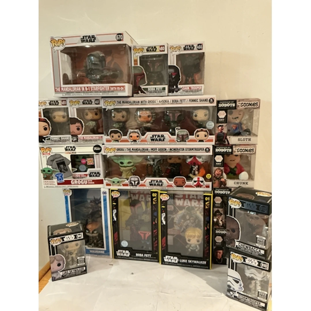 A Collection Of Funko Pop Figures, Mainly Star Wars And 4 Go...