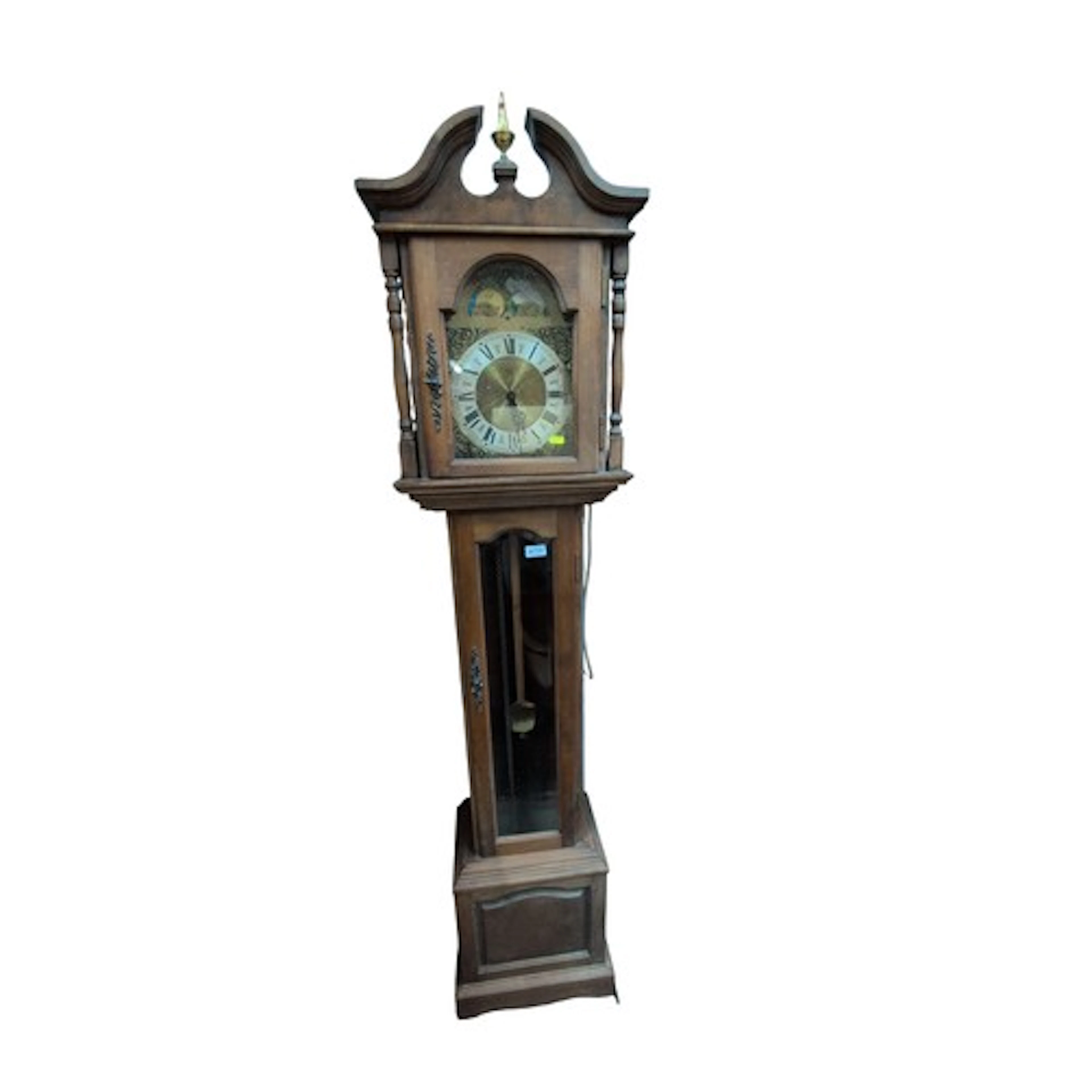 'Emperor' moon phase grandmother clock, ht 189cms, face diam...