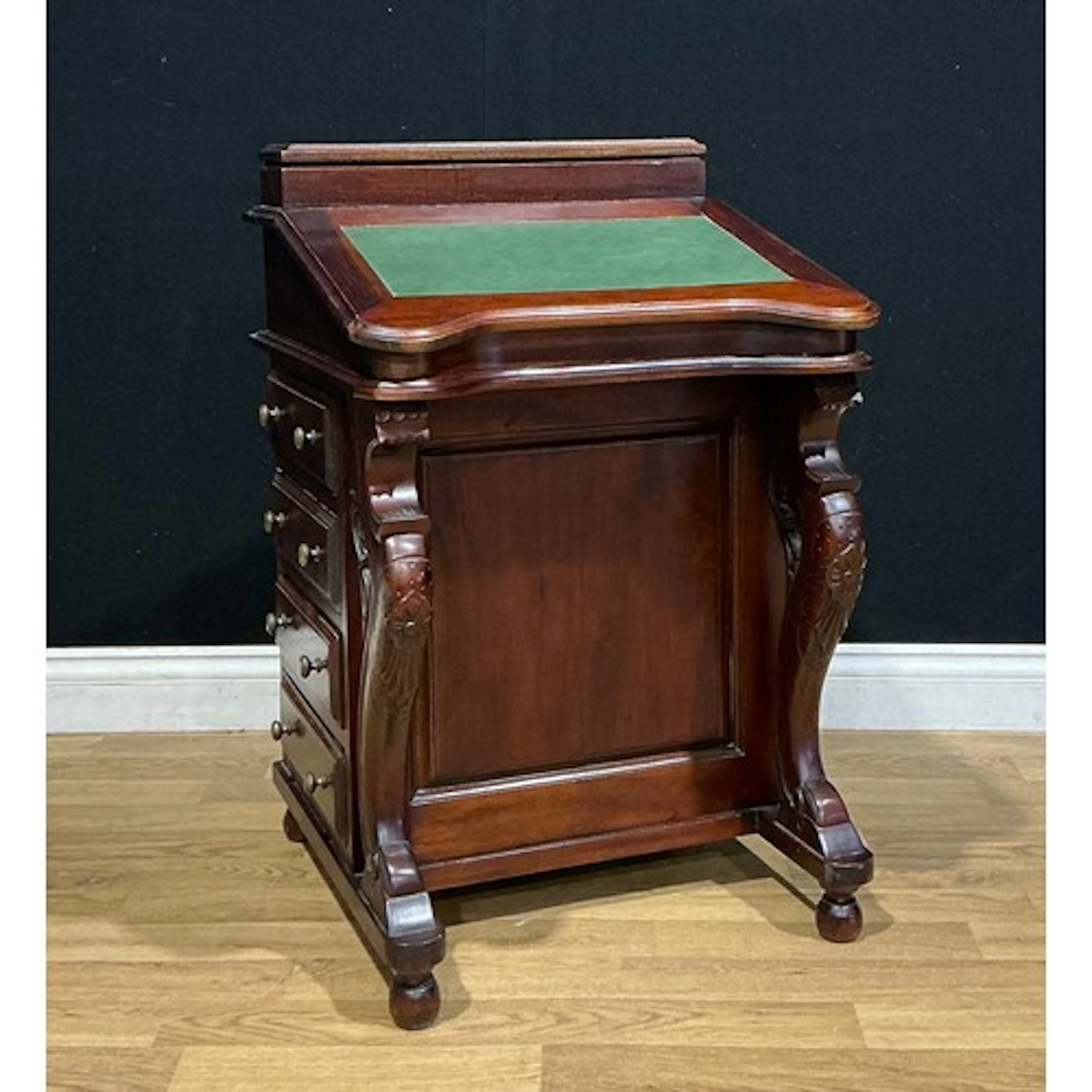 A contemporary Victorian style mahogany Davenport desk, 83cm...
