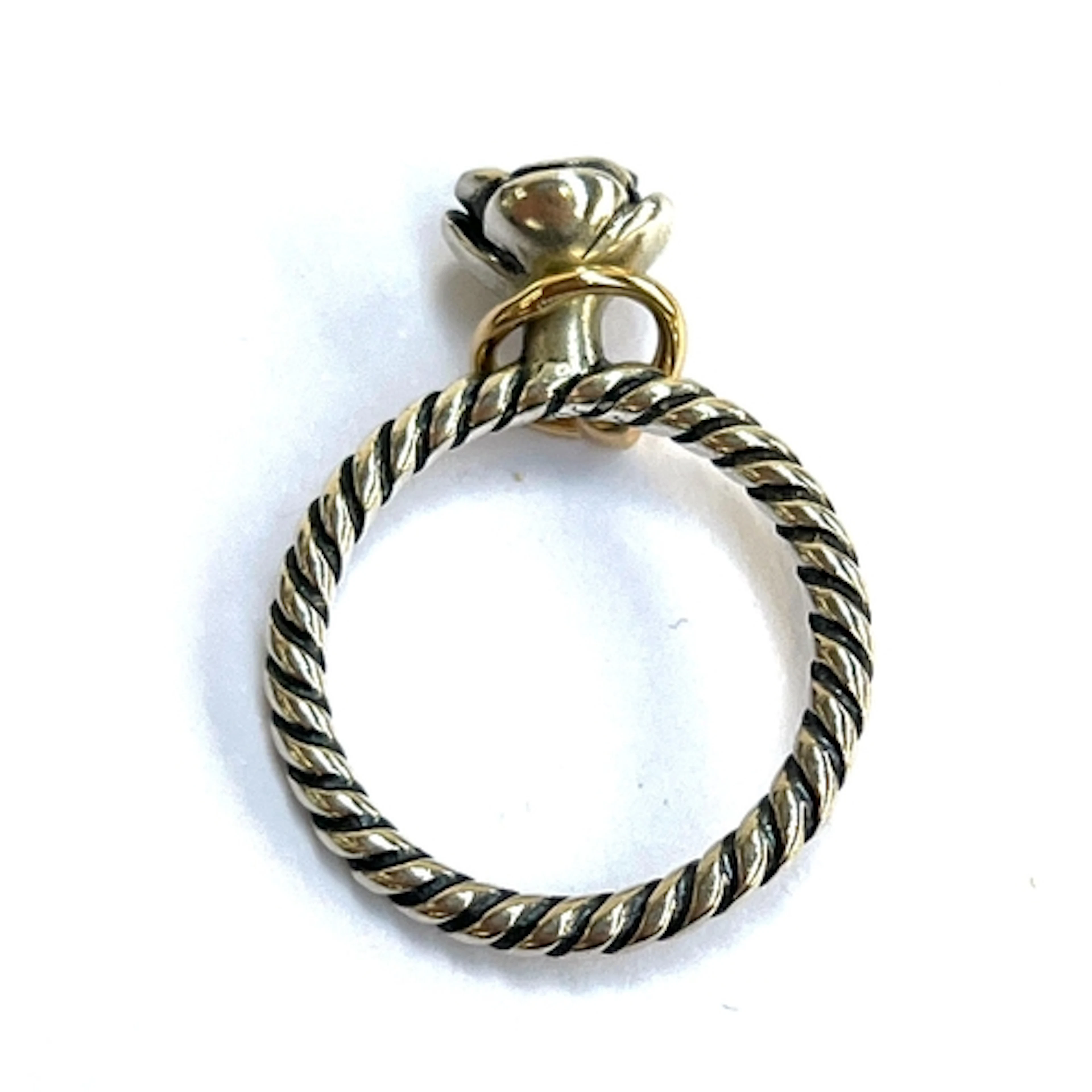 A Pandora 925 silver rose halo ring, size L 1/2, 3.8g