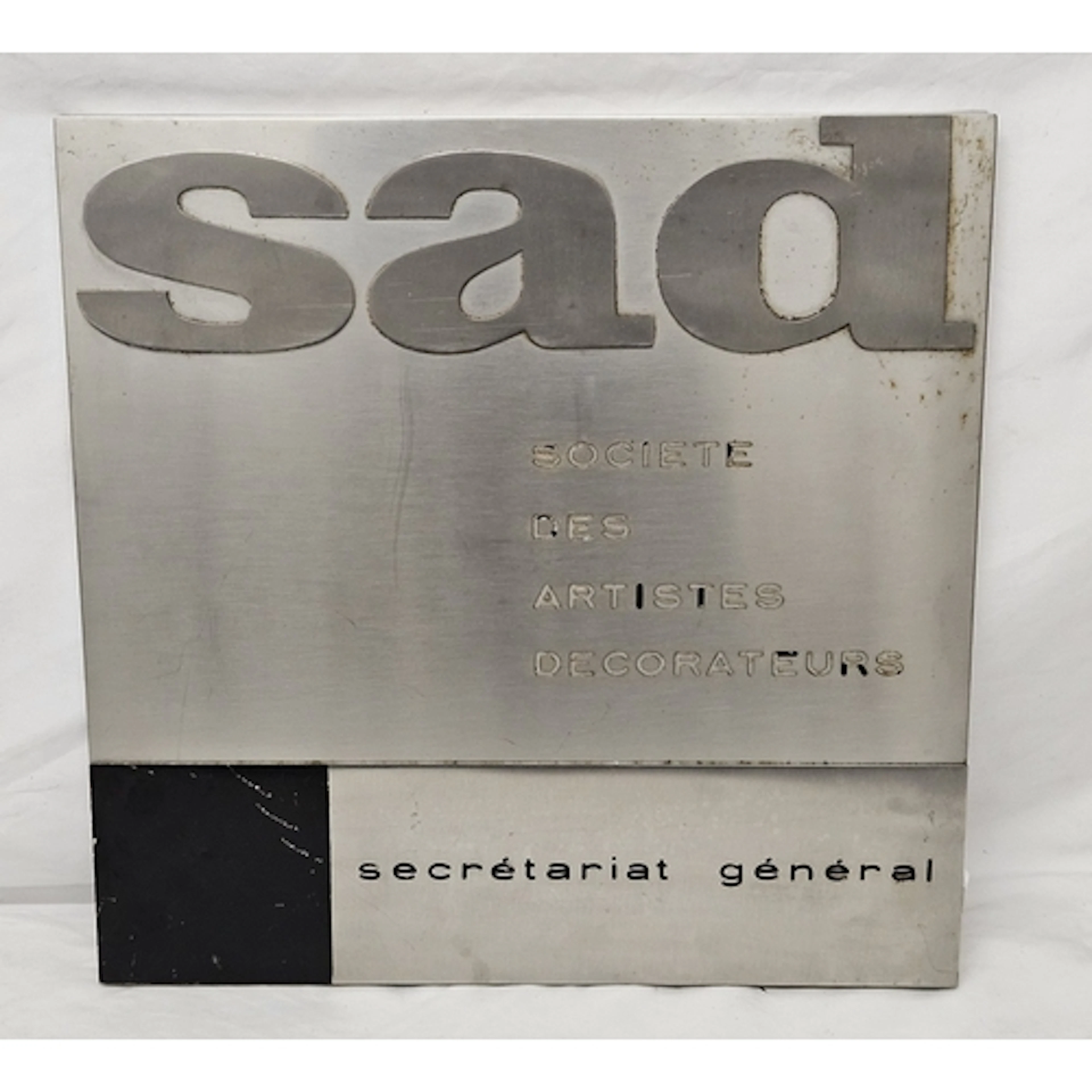 Wall Mounted Heavy Stainless Steel Sign for S.A.D Societe De...