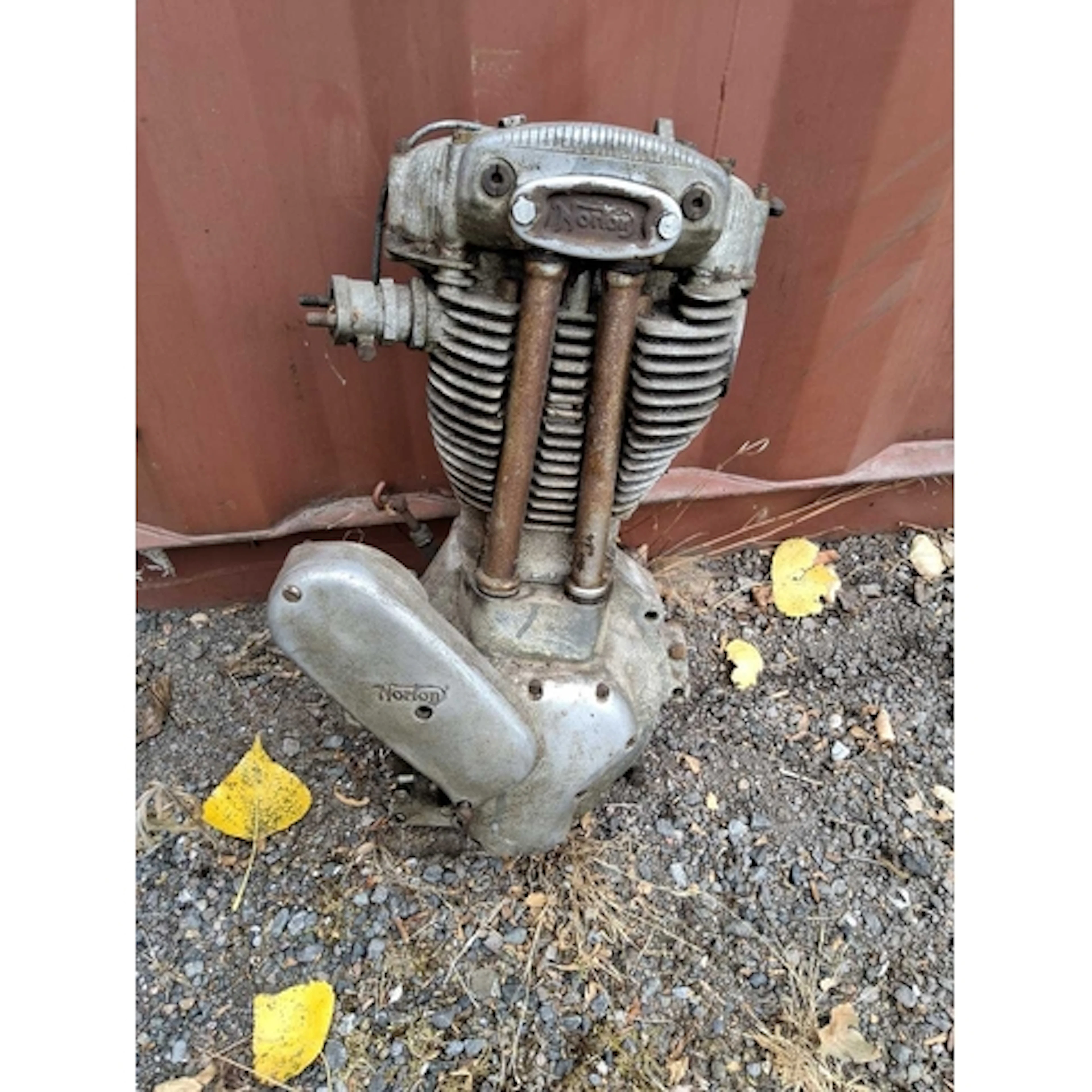 A VINTAGE NORTON ES MOTORCYCLE ENGINE with No. 93146-4 stamp...