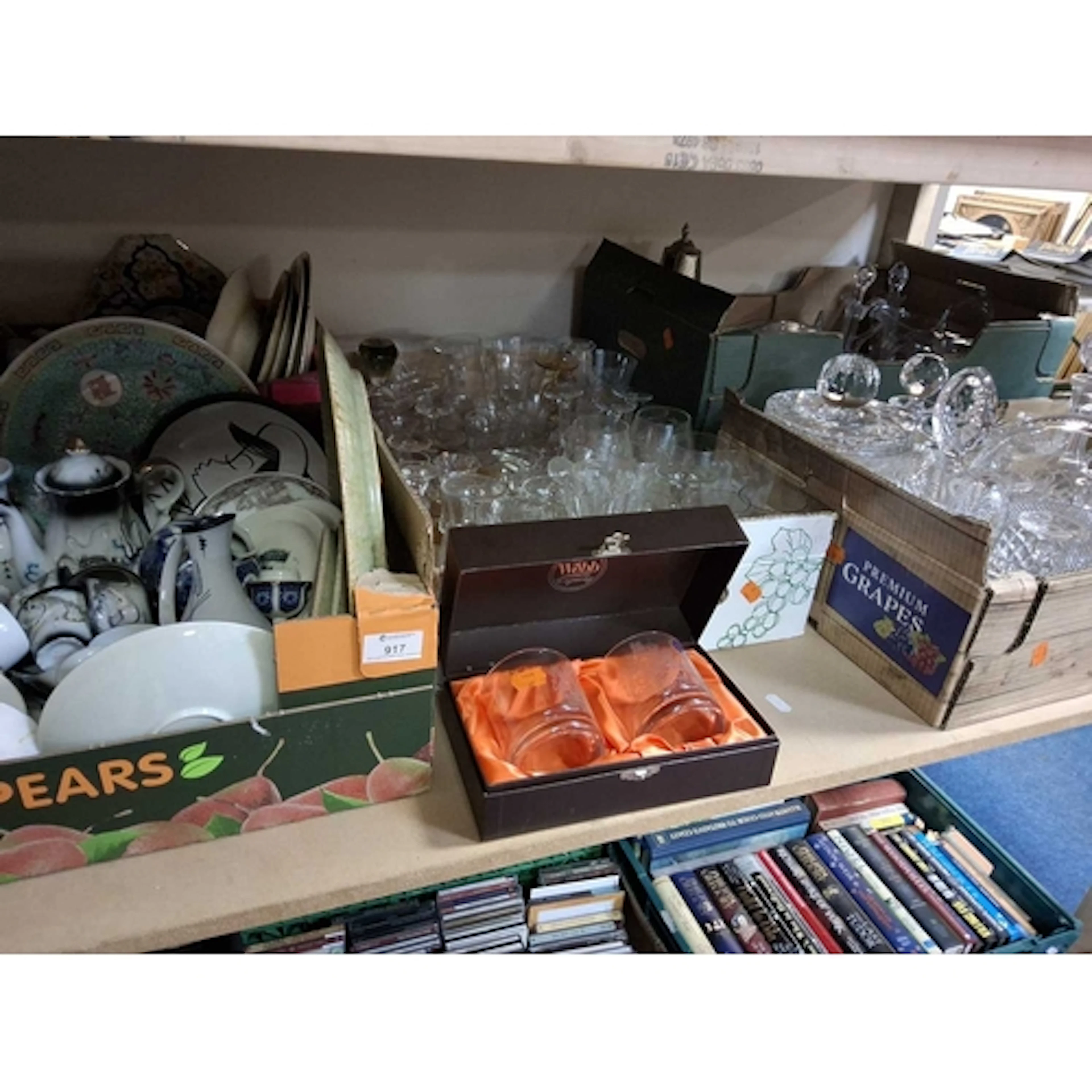 FIVE BOXES OF GENERAL HOUSEHOLD ITEMS to include a box conta...