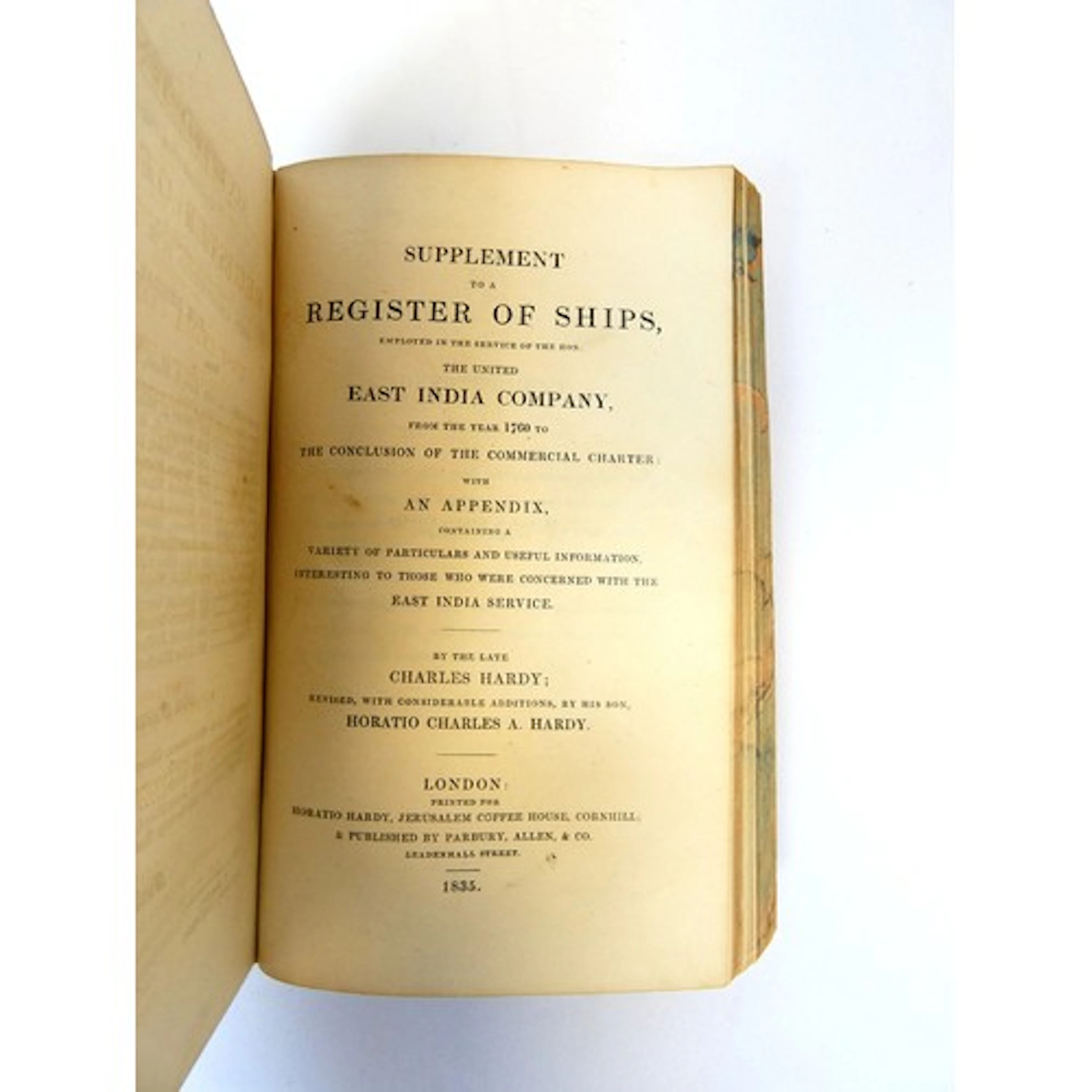 HARDY CHARLES & HORATIO C. A. A Register of S...