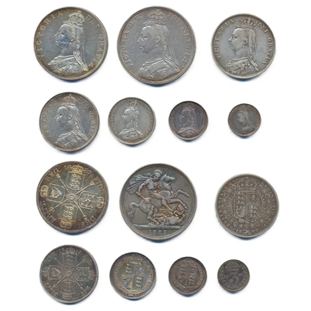 1887 Jubilee specimen cased set of 7, very fine to extremely...