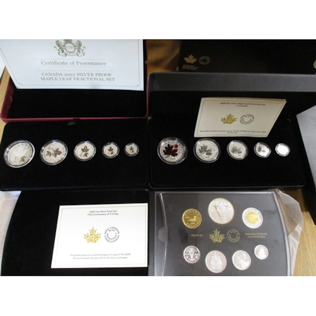 Canada. Collection of 'Fractional Sets' $5-$1 silver proof c...