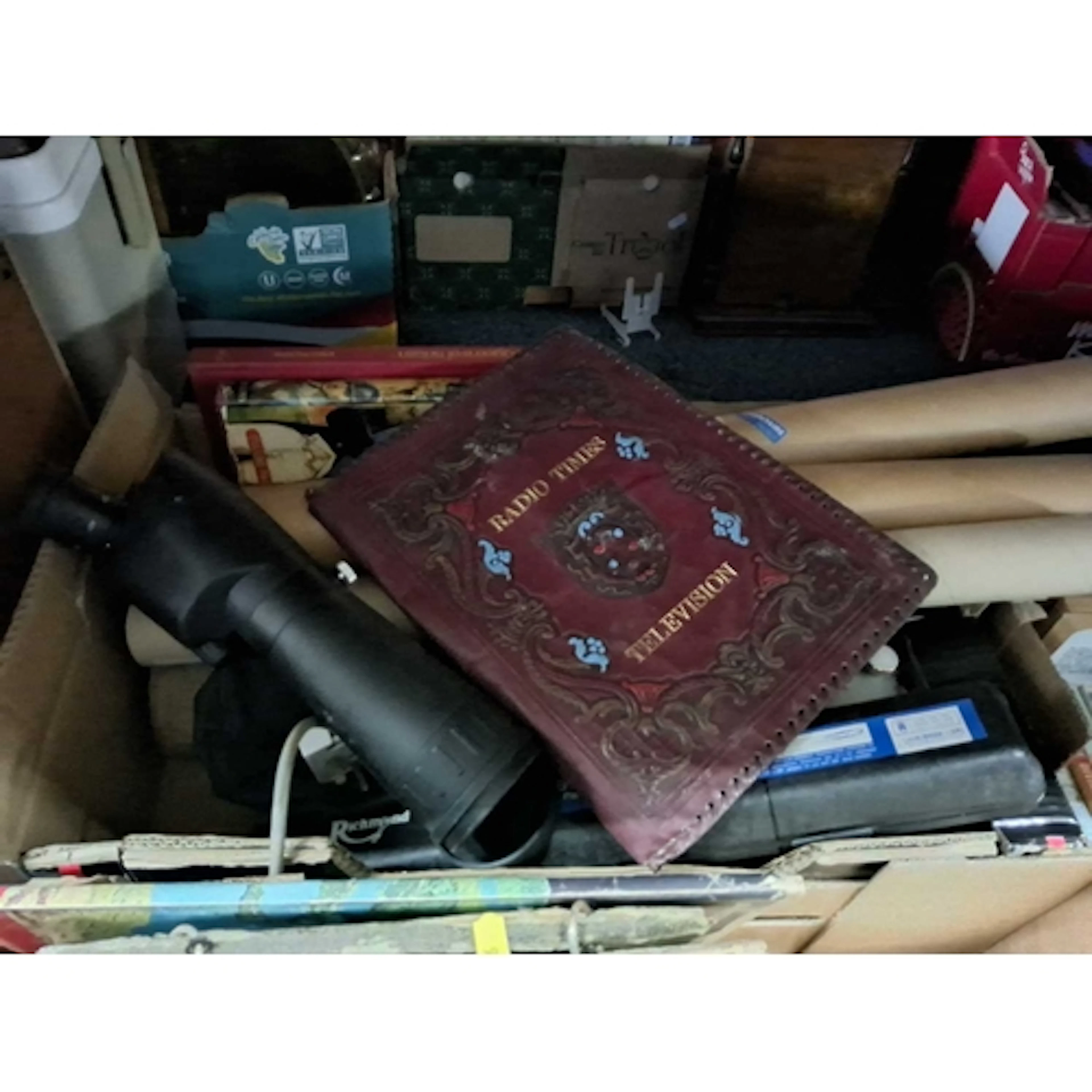 THREE BOXES AND LOOSE OF BOOKS AND OTHER HOUSEHOLD ITEMS to ...