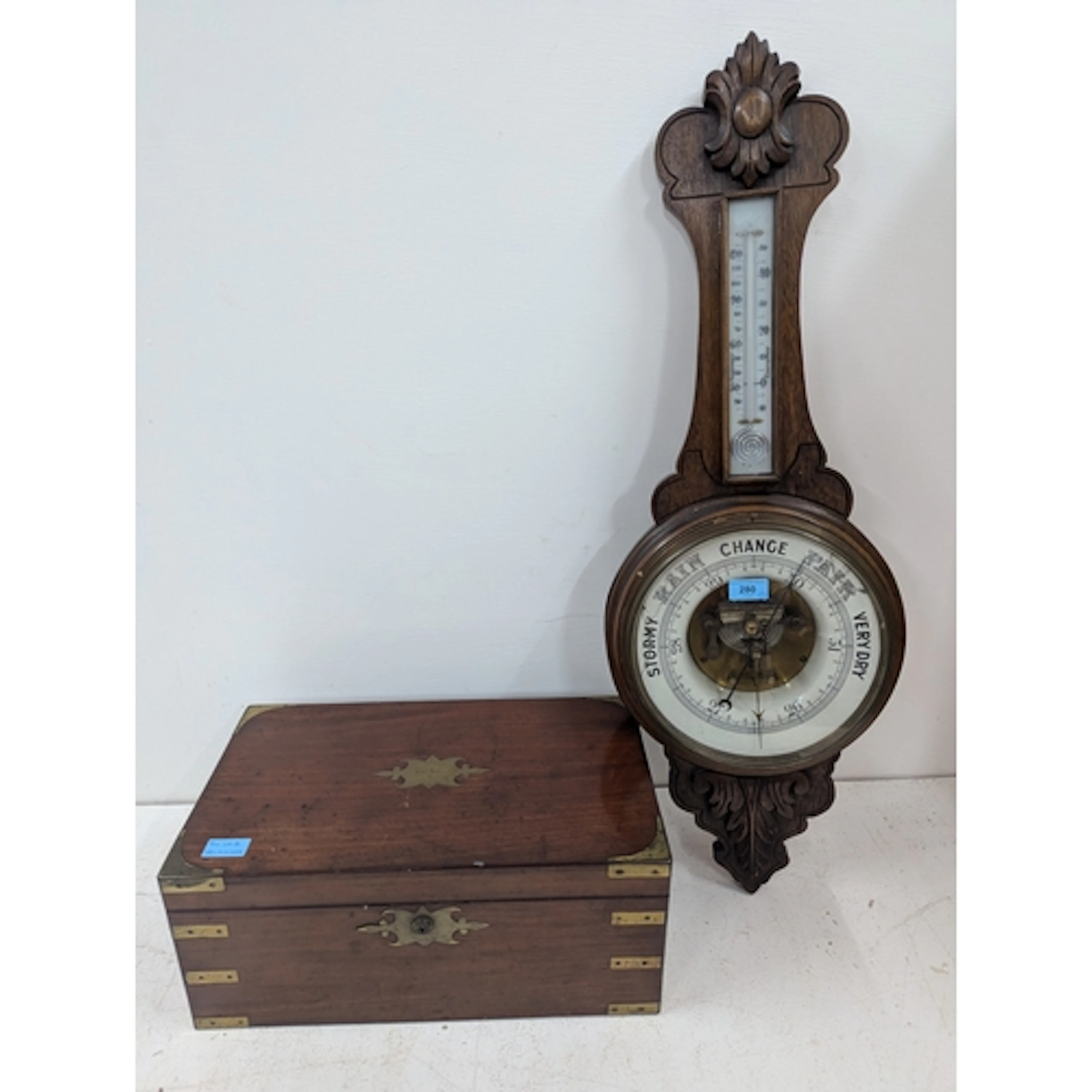 A 19th century military campaign writing slope with brass co...