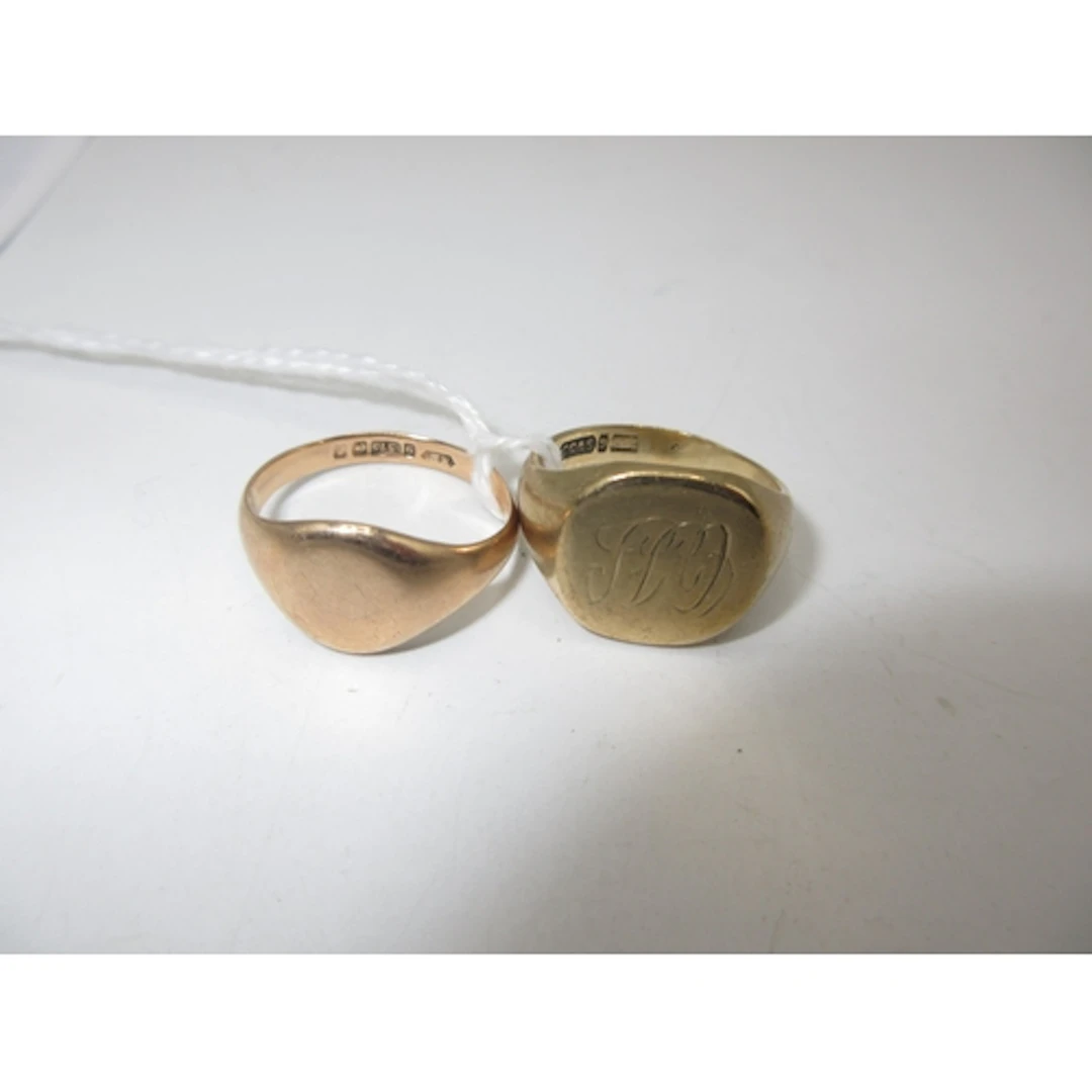 Two 9ct Gold Rings, Size O and P, 10.44g