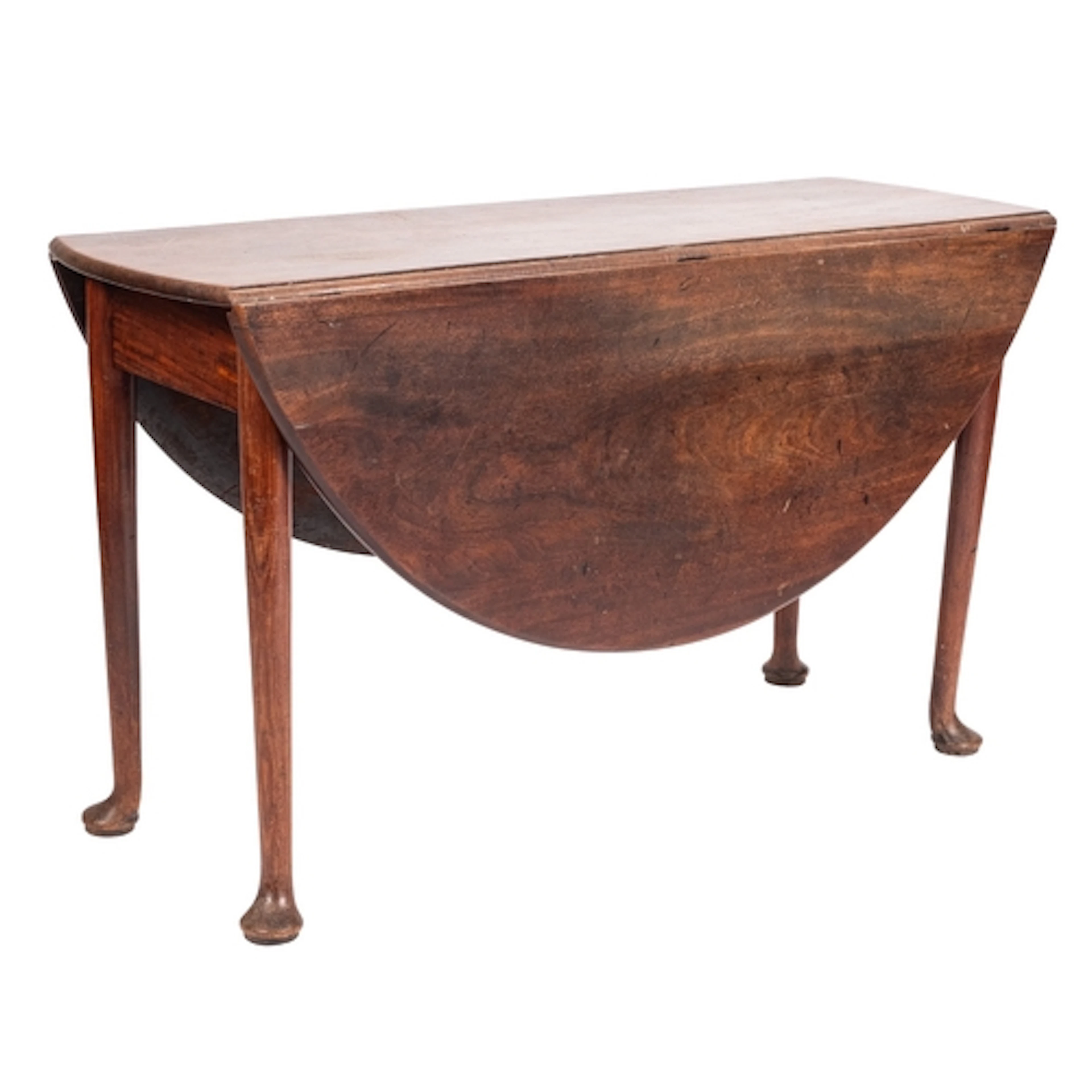 A George II mahogany gateleg table, mid 18th century; the ov...