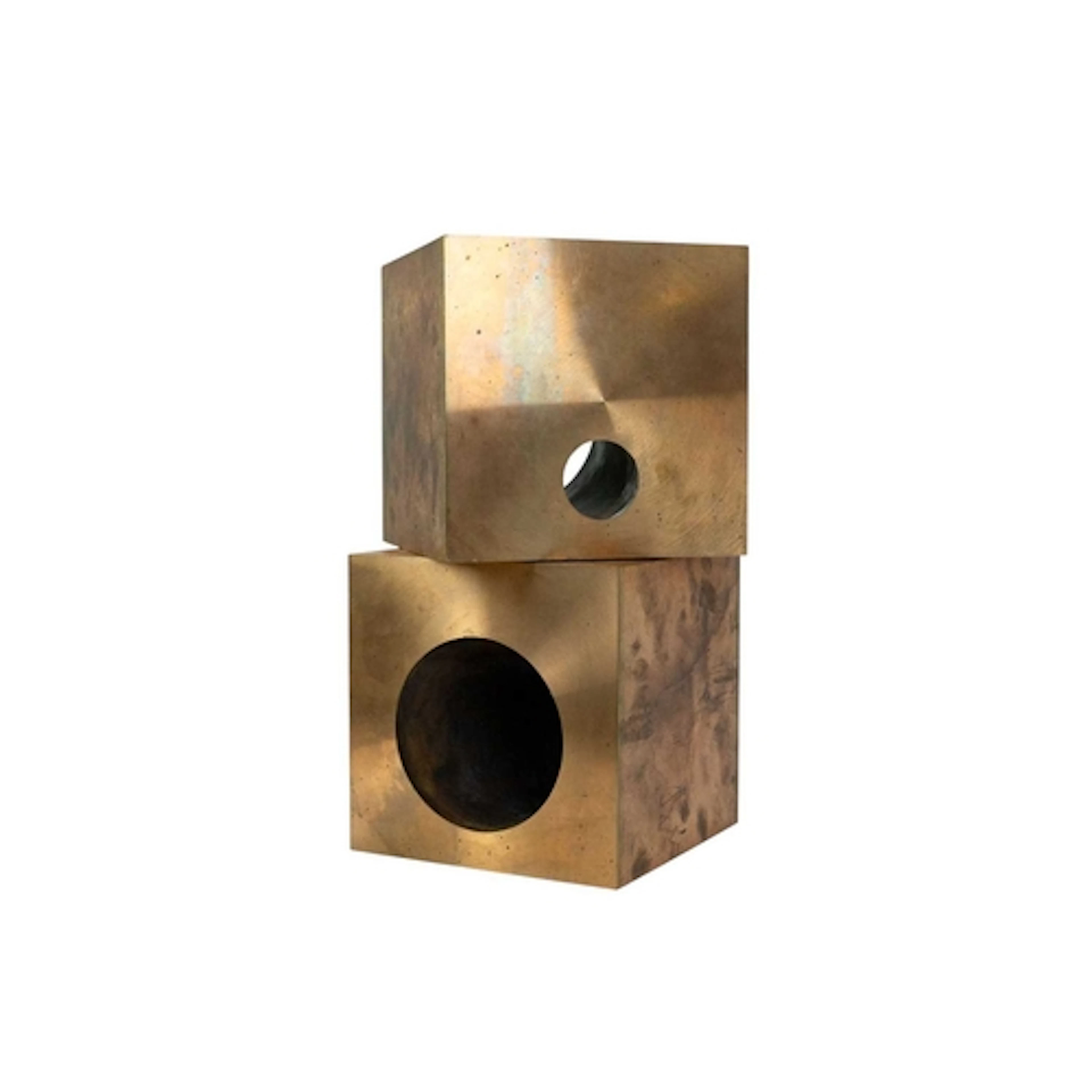 § John MITCHELL (1943-2014) Bronze Block with Conic Void Bro...