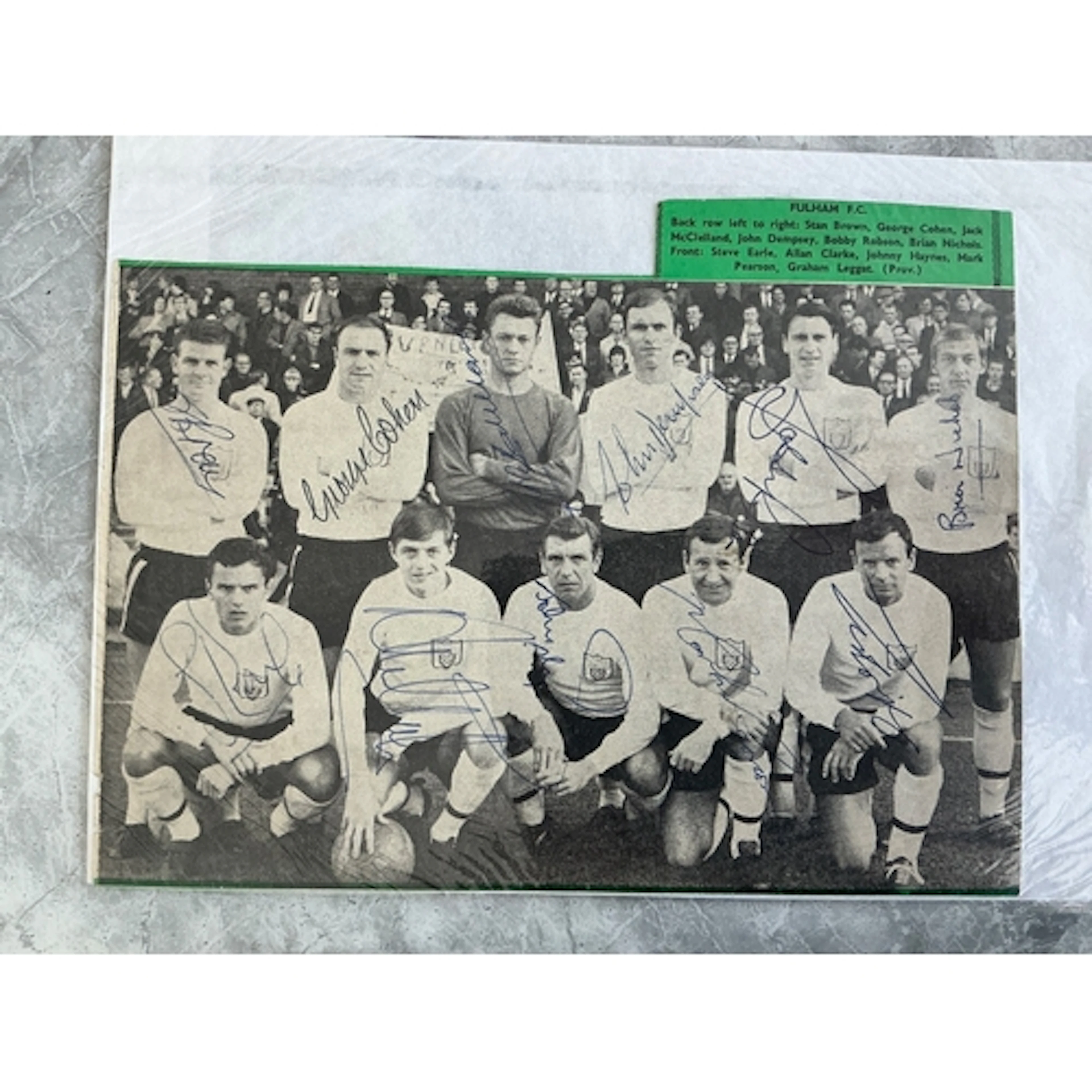 Fulham Signed Football Magazine Pictures: Team group from 65...