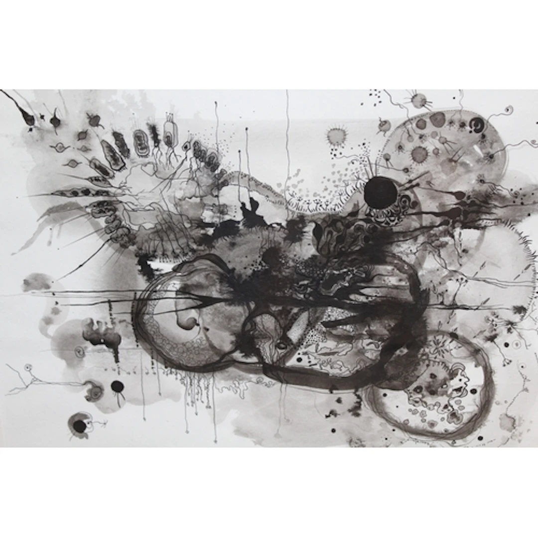 Cecilia Ghiraldo, pen & ink study ' Parallel Worlds ', 2009,...