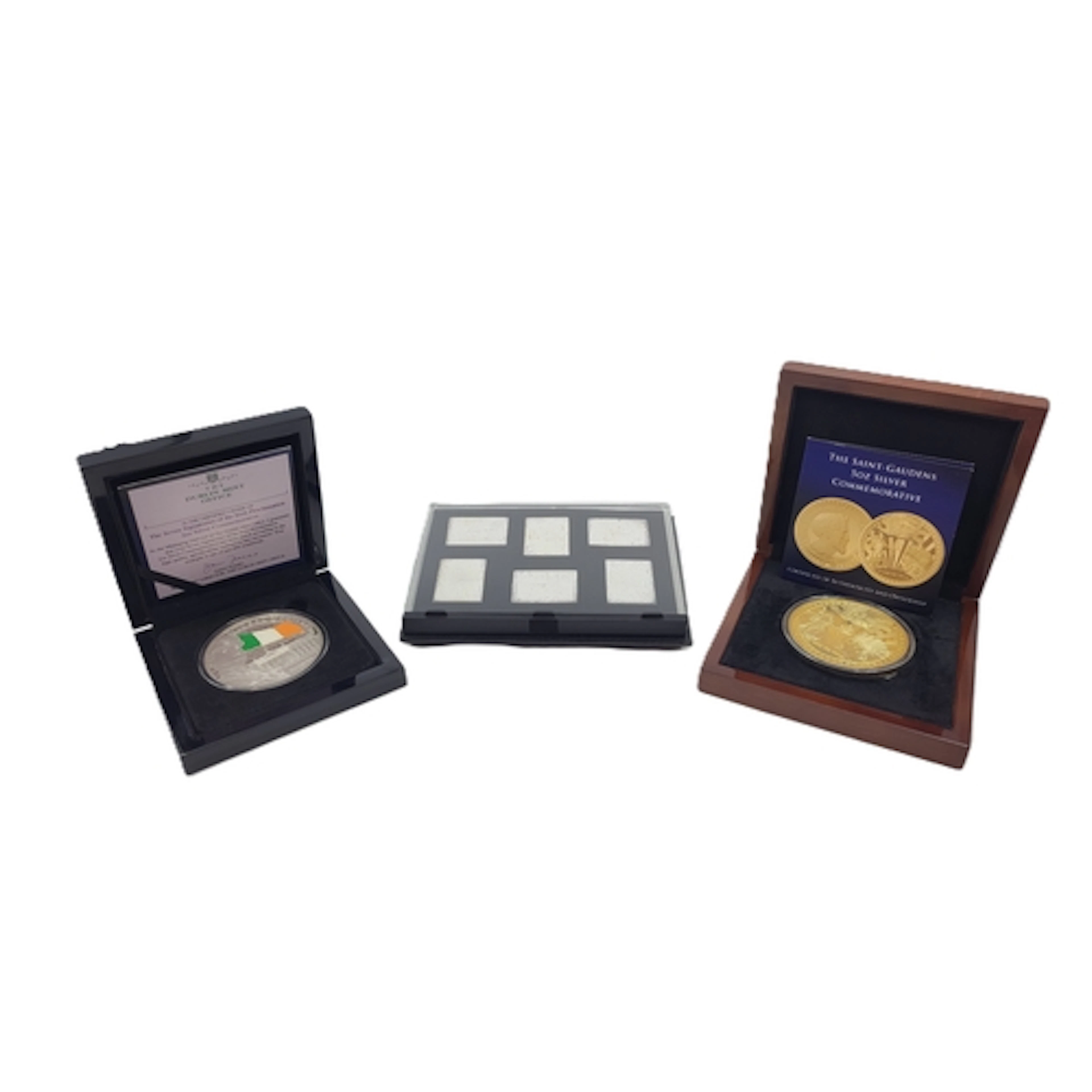 A COLLECTION OF SILVER MEDALS & STAMPS, to include a 2 oz Mi...
