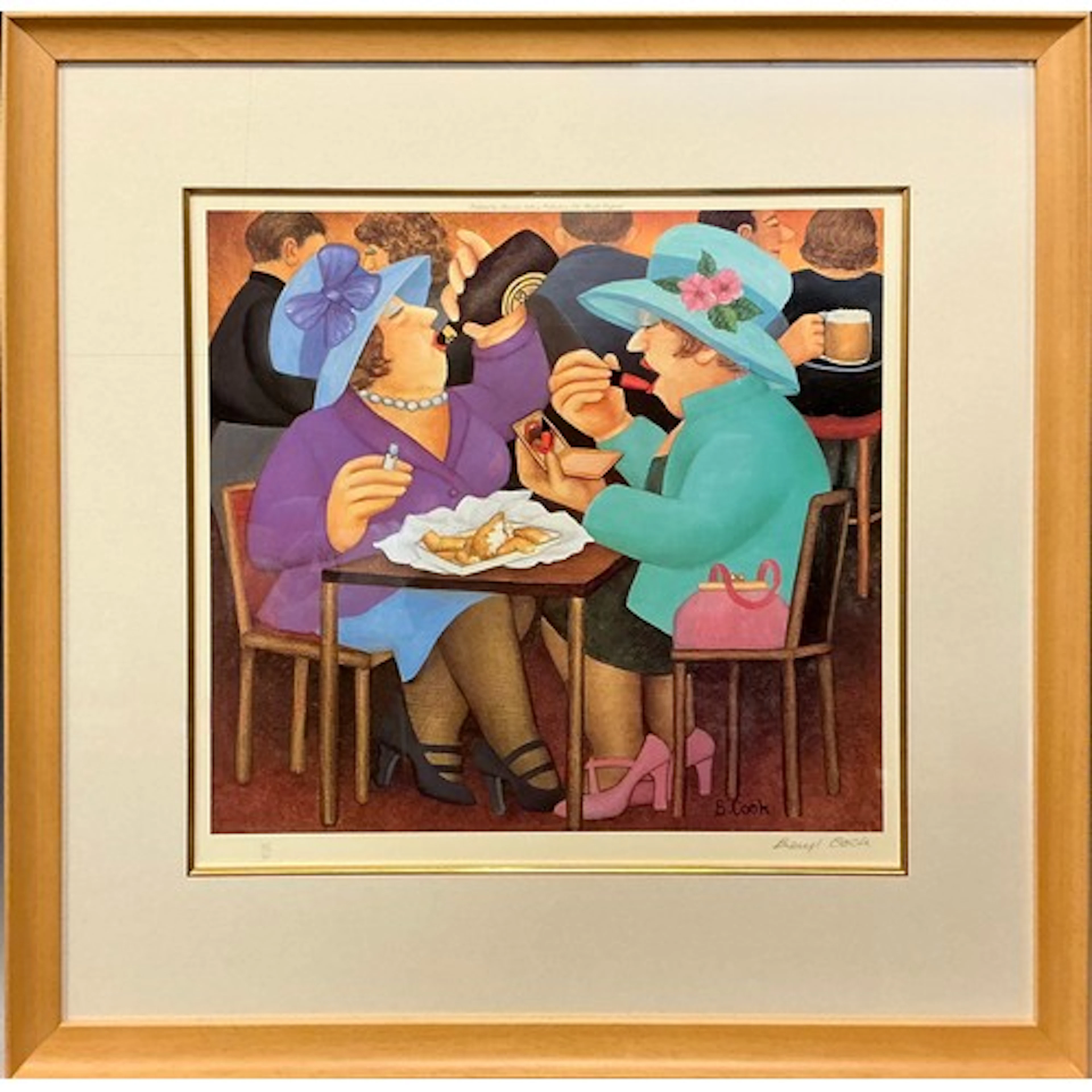 Beryl Cook (British, 1926-2008) Ladies who Lunch signed in...