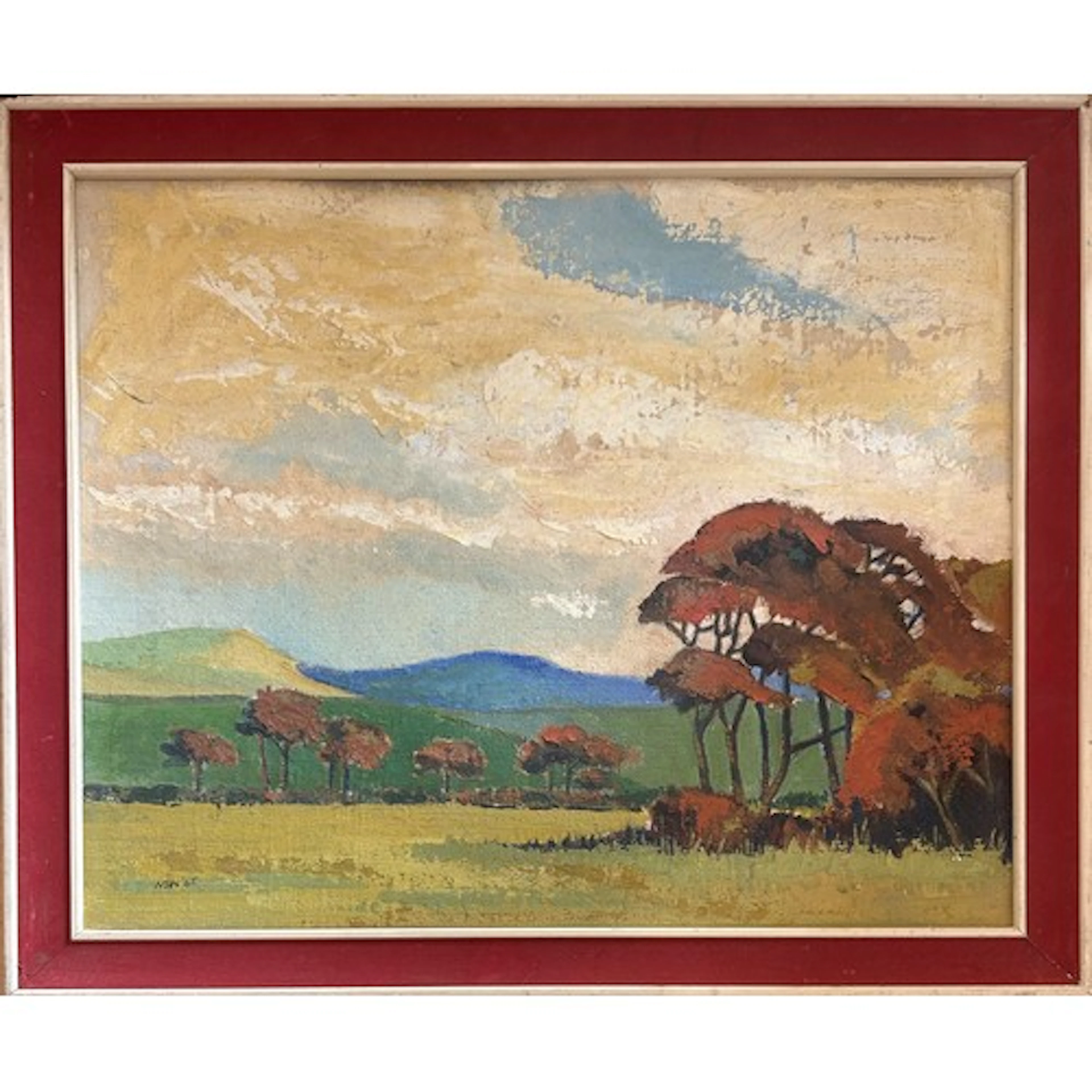 Norman Saunders-White, (1930-2024), 'Dorset Hills', oil on b...