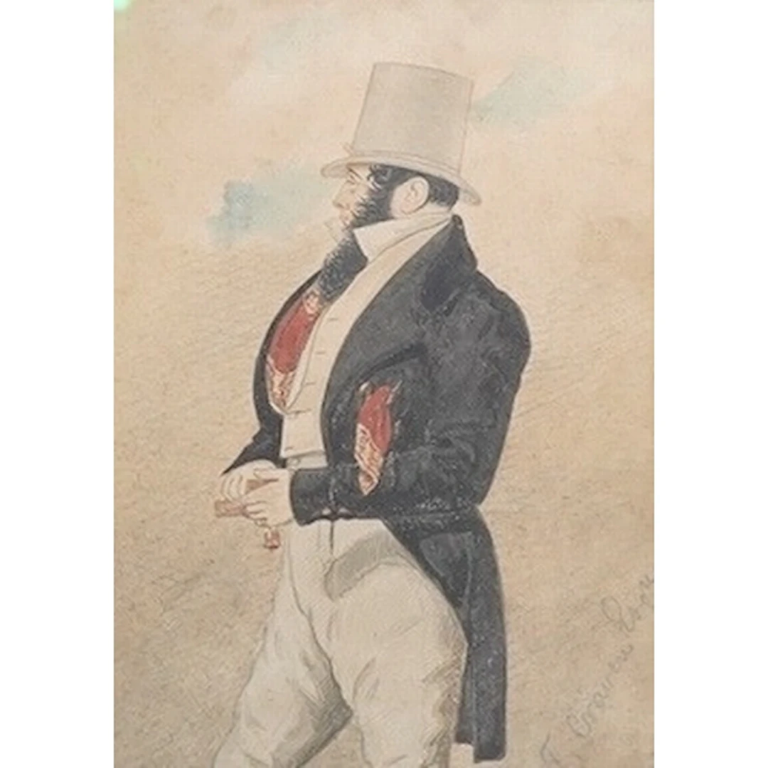 Attributed to Joshua Deighton (19th. C), a three quarter len...