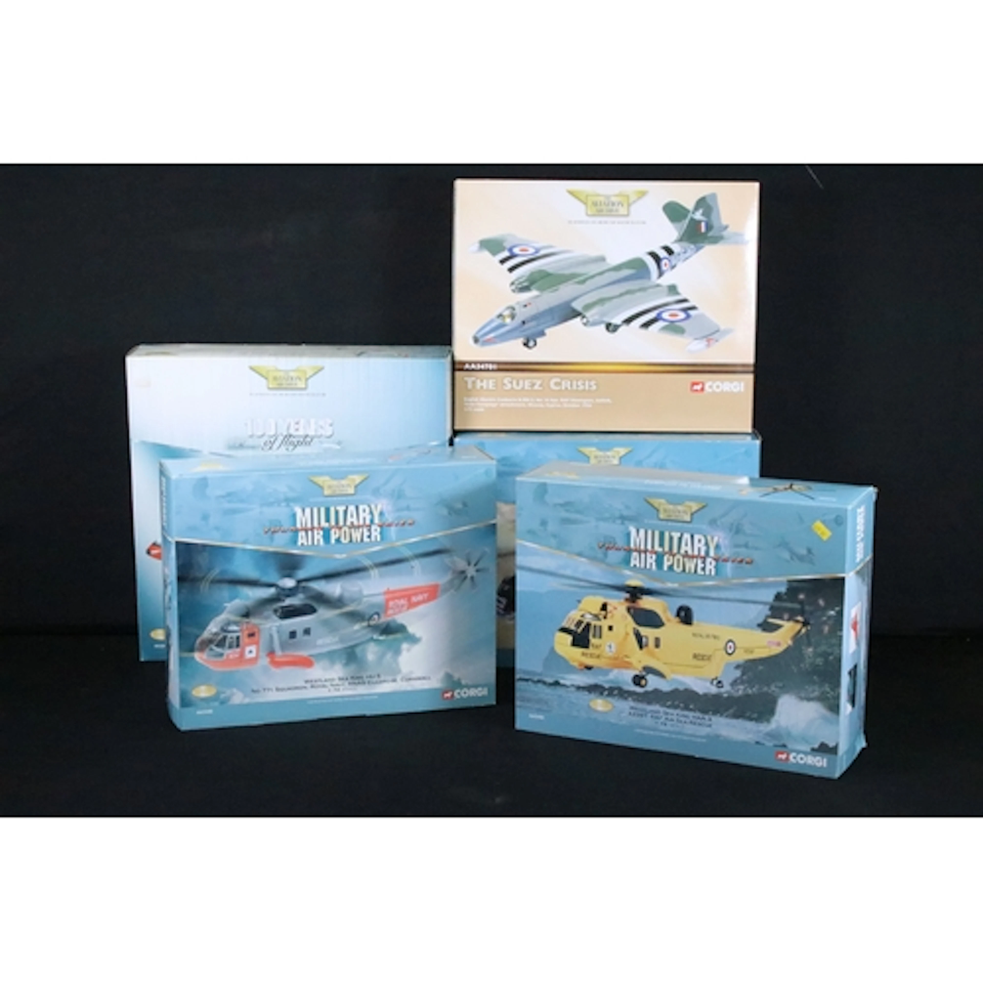 Five boxed Corgi Aviation Archive diecast model aircraft to ...