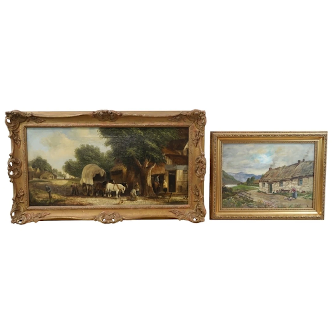 RICHARD WALTERS (BRITISH 19th CENTURY) FARM SCENE &nbs...
