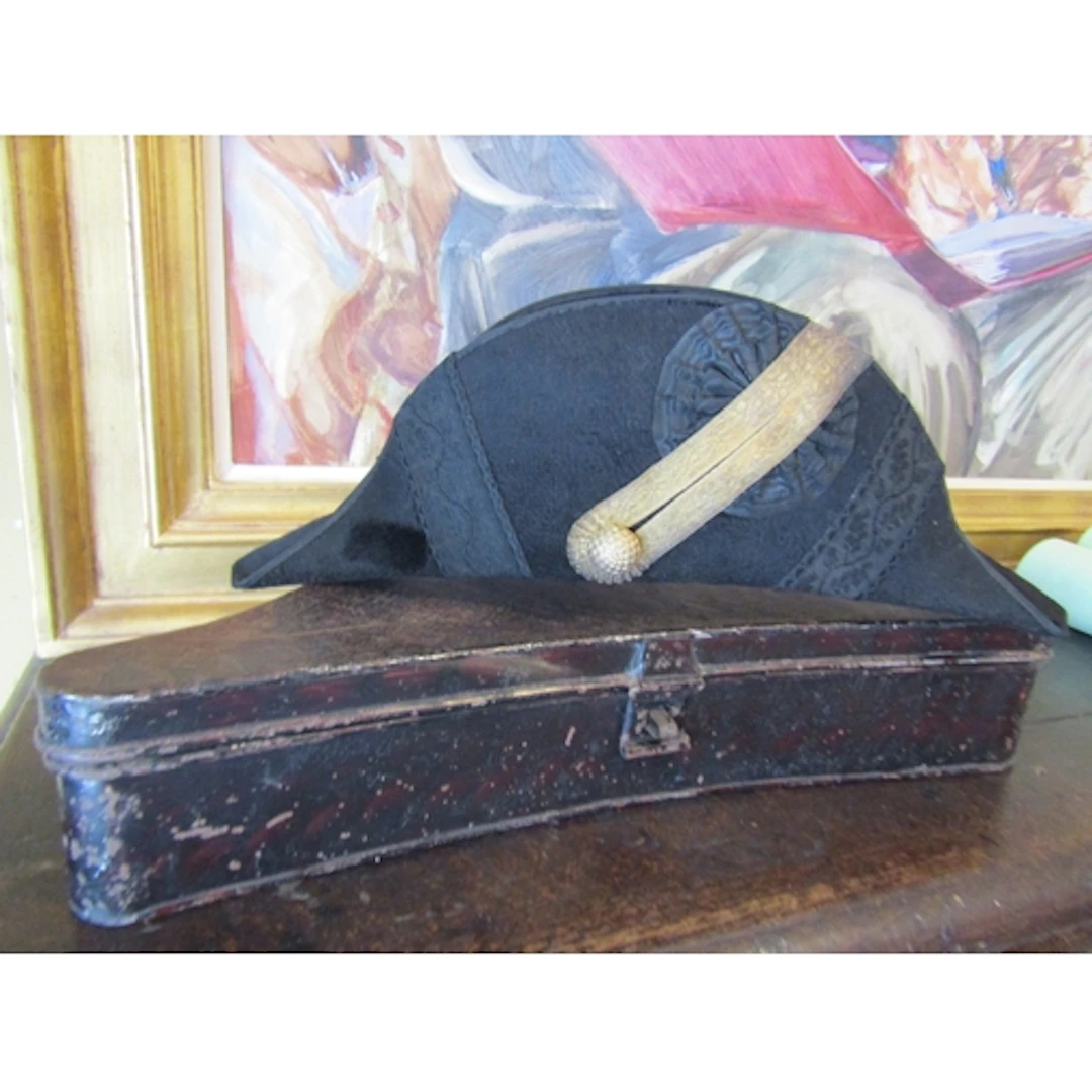 Bicorne with Original Tin Carry Box Please Note This Hat Was...