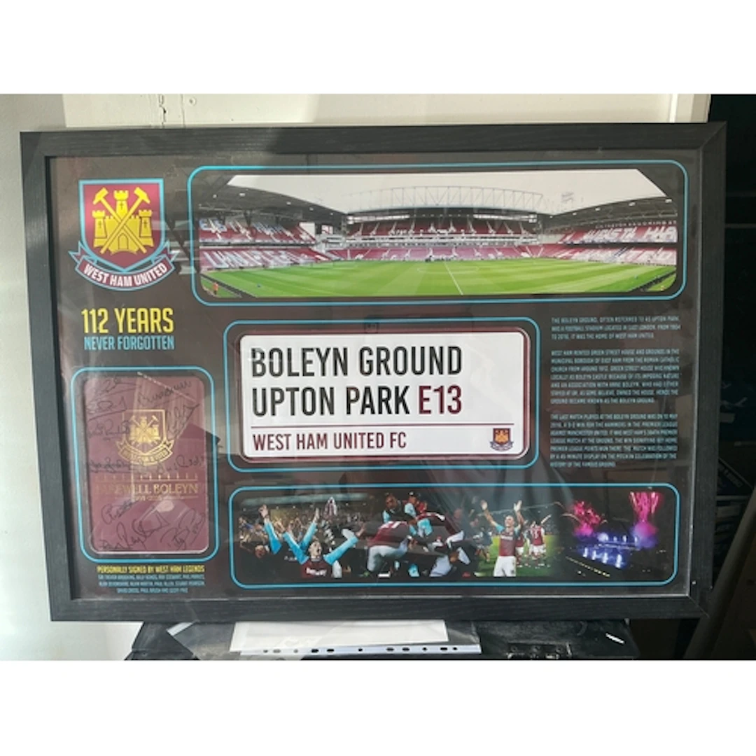 West Ham Boleyn Ground Framed Football Display: Includes a s...