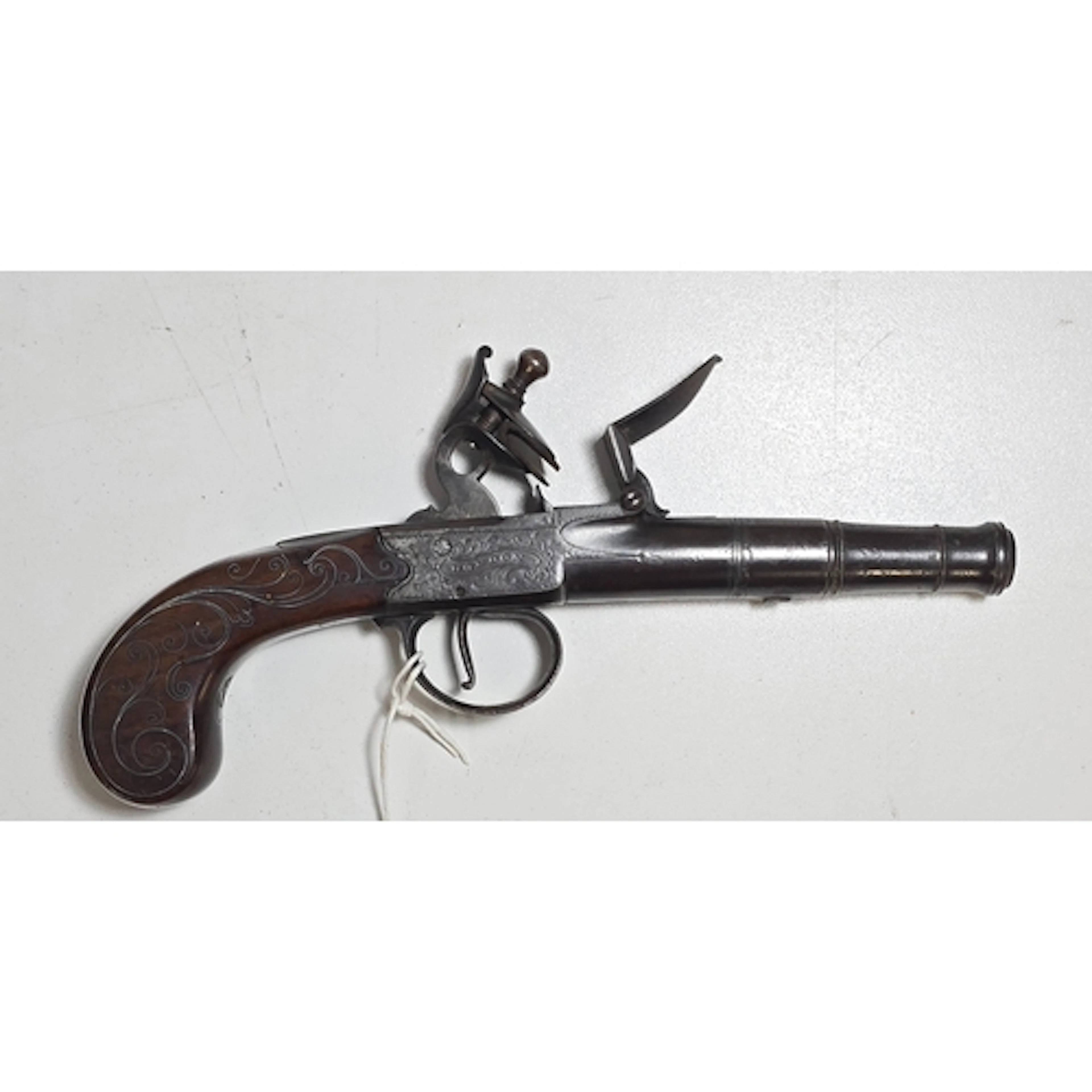 A 55-bore canon-barrelled flintlock box lock pocket pistol, ...