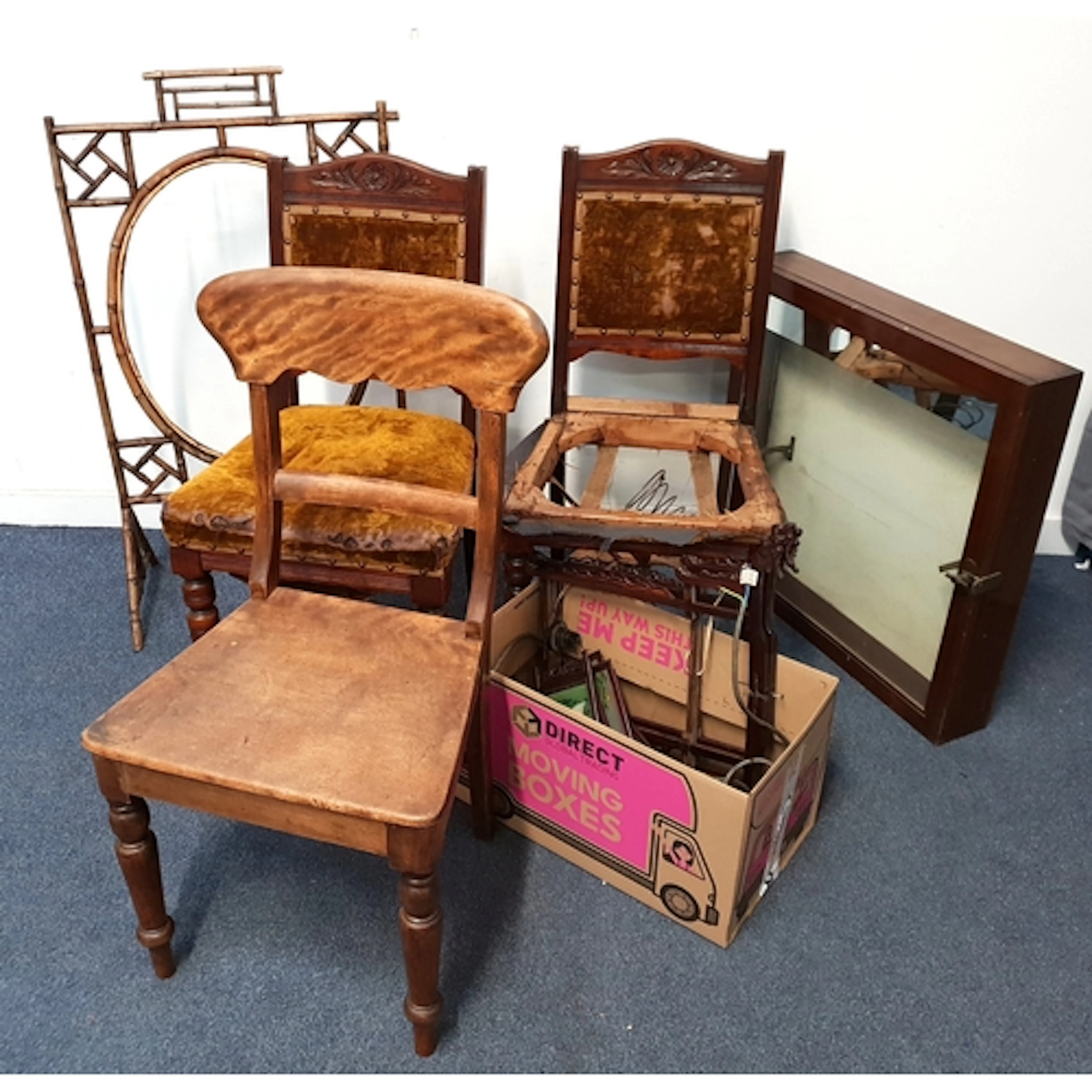 SELECTION OF ANTIQUE AND VINTAGE FURNITURE comprising Chines...