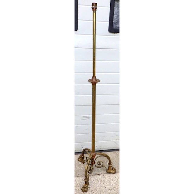 A Victorian brass lamp standard
