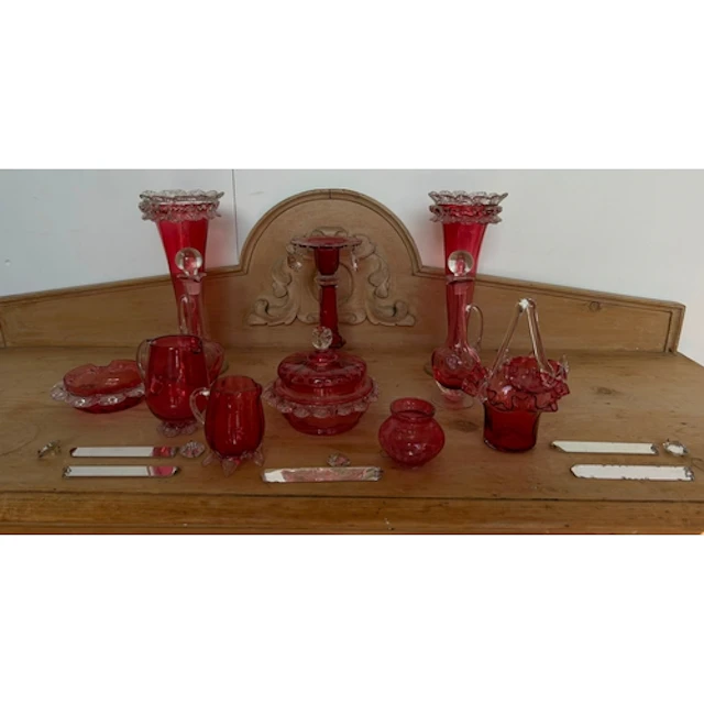 A COLLECTION OF CRANBERRY GLASSWARE To include antique....