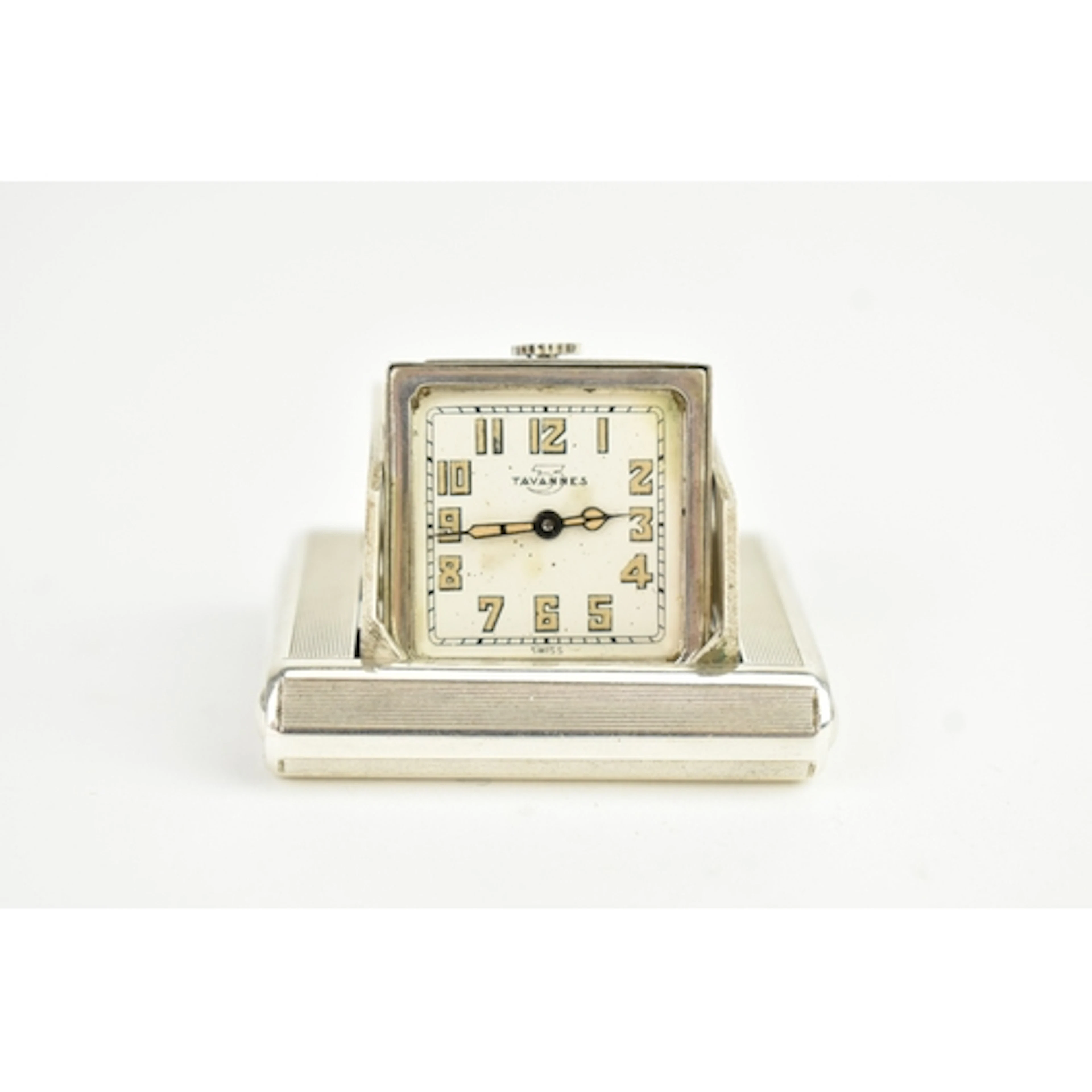 An Art Deco Tavannes silver purse watch, having an engine tu...