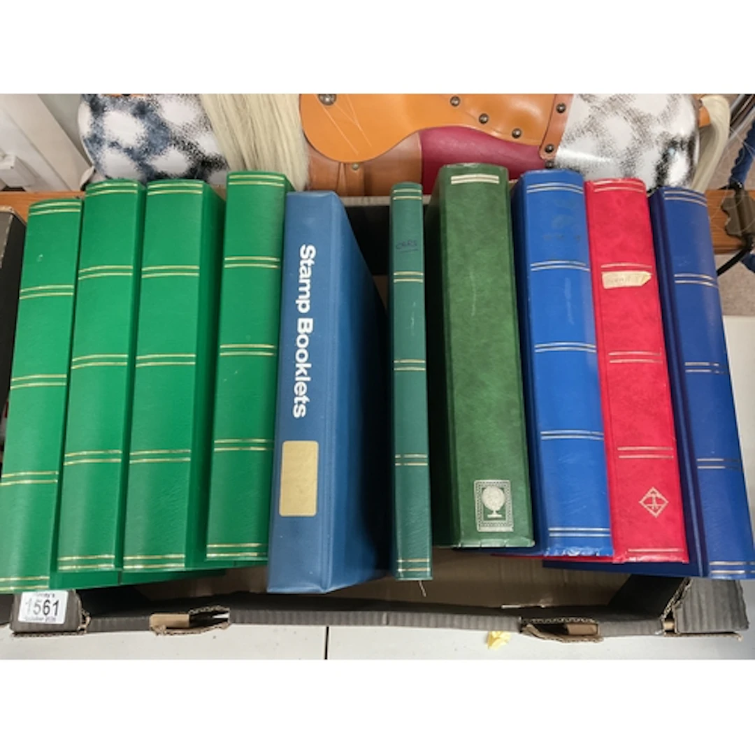 Ten albums of stamps mainly QEIIR up to end of reign, and ot...