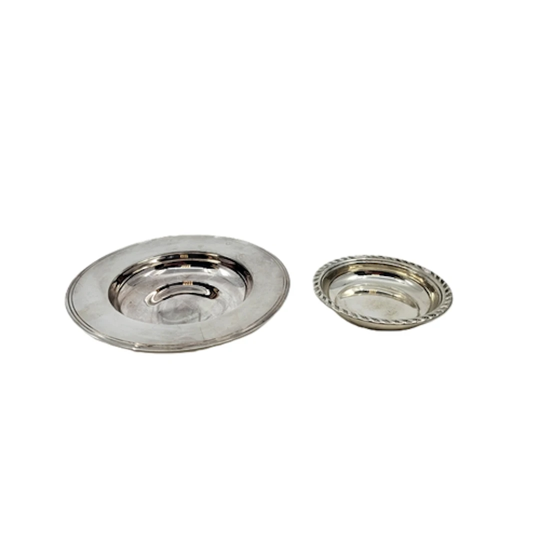AN ARMADA SILVER DISH, Sheffield 1995, ca 5" diameter, and a...