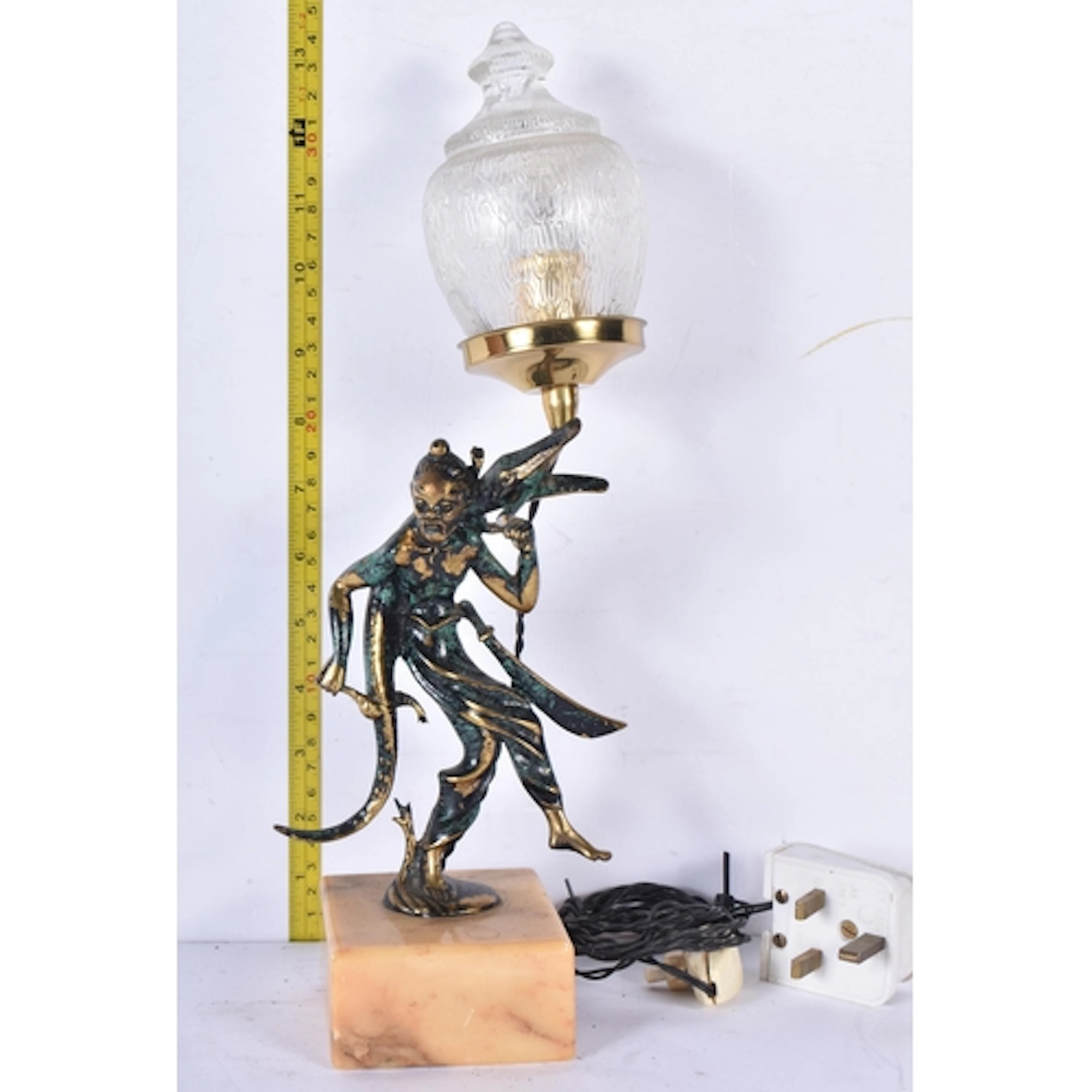 A SOUTHEAST Asian figural lamp 36cm