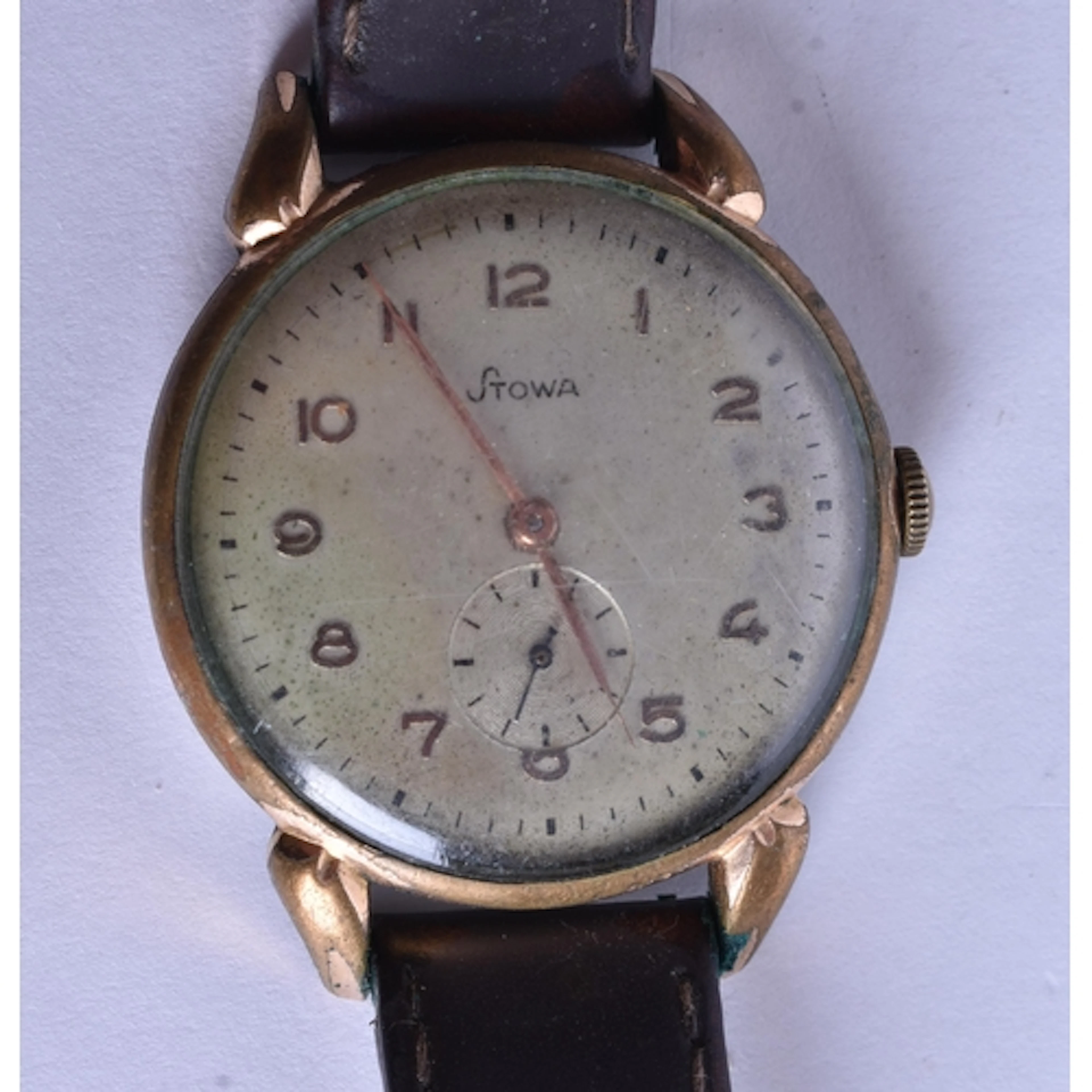 Vintage Stowa Gold Tone Hand Wind Watch Working. 3.5 cm wide...